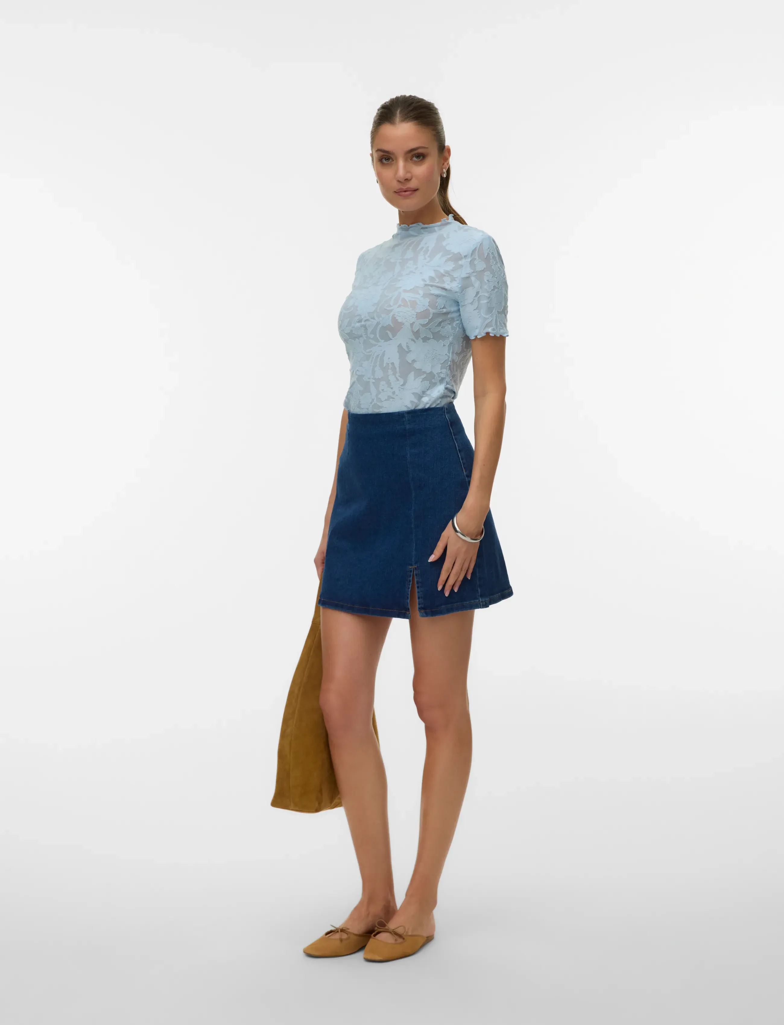 Vero Moda VMLAYLA SS TOP JRS NOOS - T-särgid ja alussärgid - CASHMERE BLUE / blue