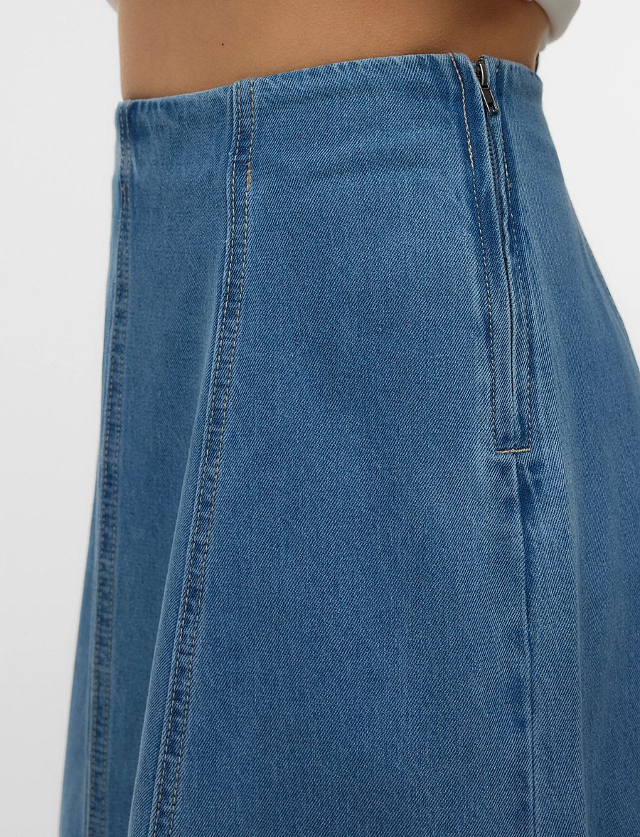 Vero Moda - VMSIGGA HR 7/8 A-LINE CLR DENIM SKIRT - jeansröcke - light blue denim - 4