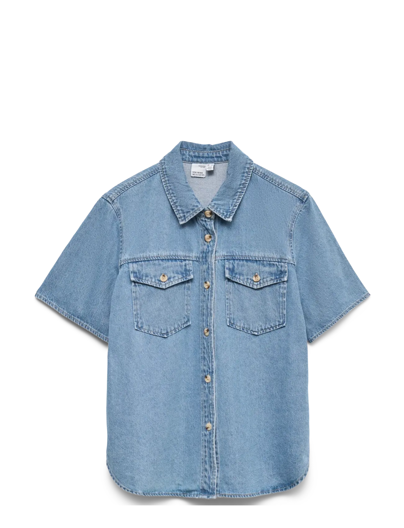 VERO MODA Vmsigga Ss Clr Denim Shirt Blau - S - Damen