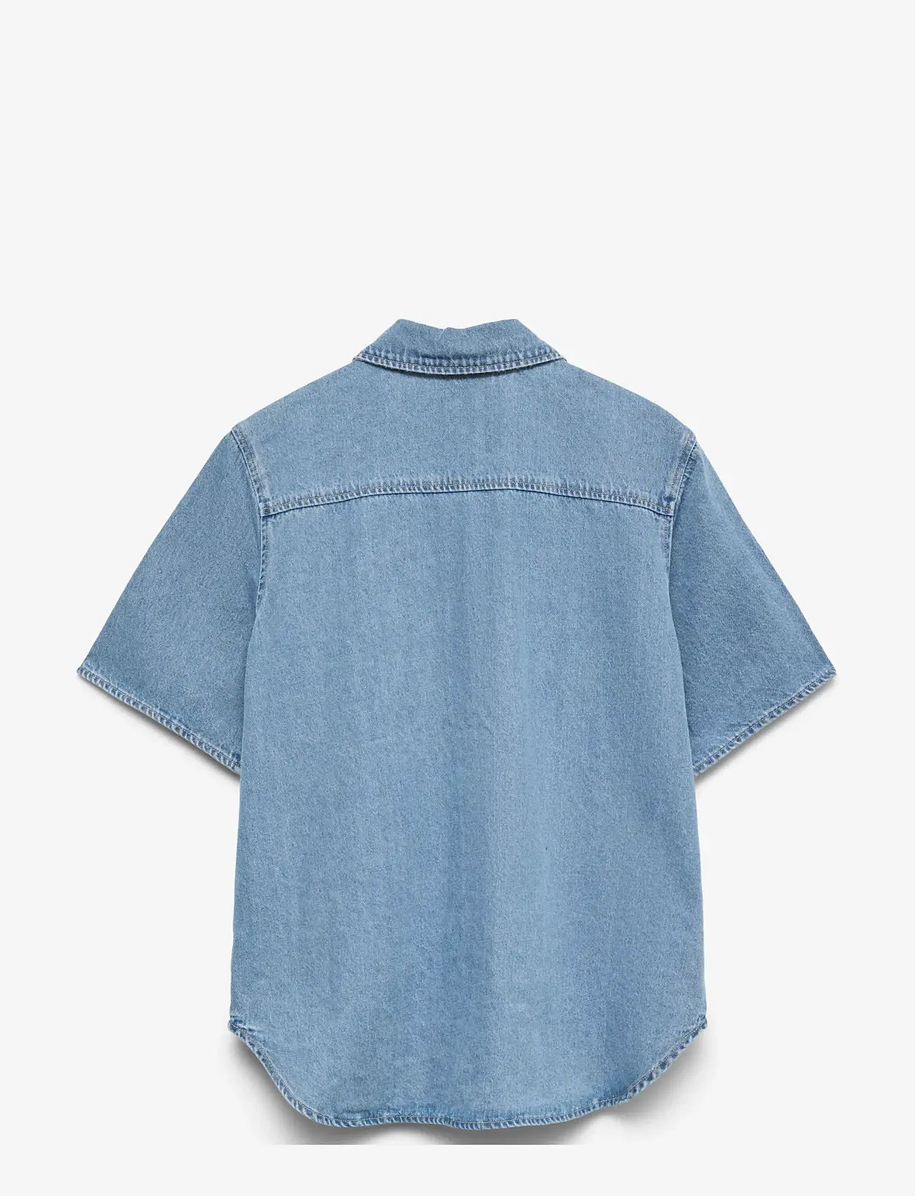 Vero Moda - VMSIGGA SS CLR DENIM SHIRT - jeansskjortor - light blue denim - 2