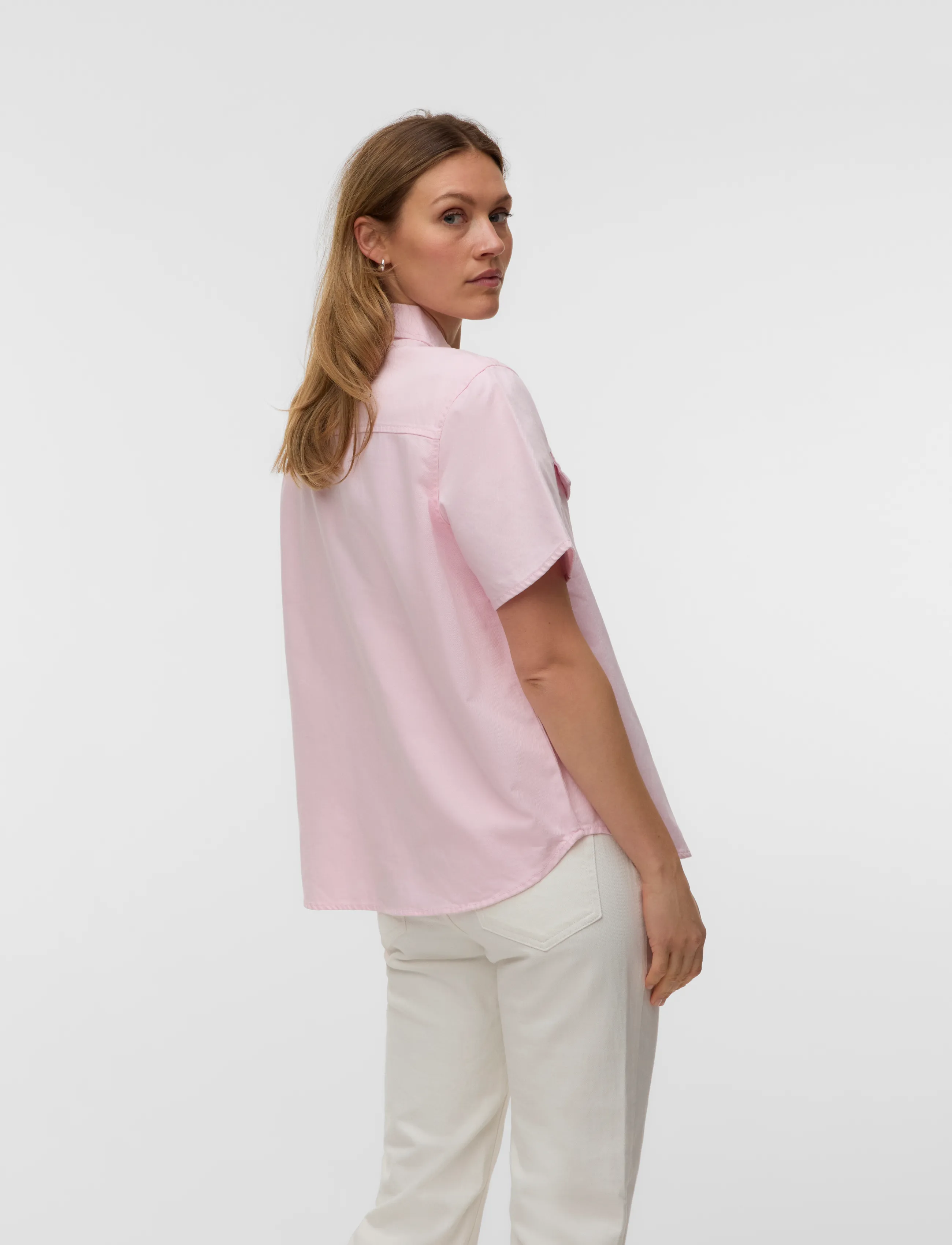 Vero Moda - VMSIGGA SS CLR DENIM SHIRT - denimskjorter - pink-a-boo - 3