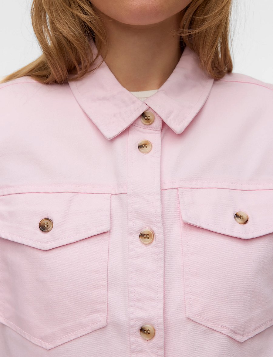 Vero Moda - VMSIGGA SS CLR DENIM SHIRT - jeanshemden - pink-a-boo - 5