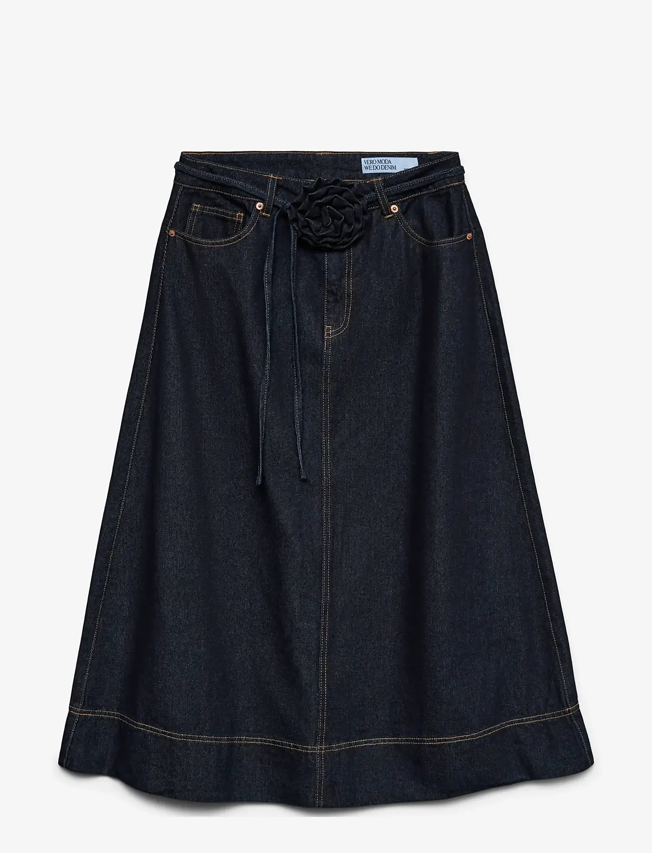 Vero Moda - VMRUTH HR ROSE BELT DENIM SKIRT SI346 - jeanskjolar - dark blue denim - 1