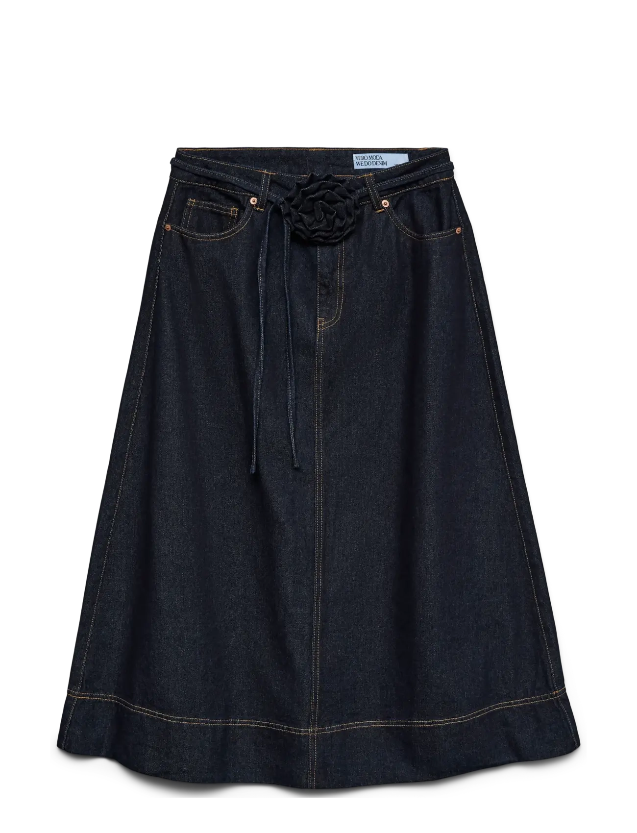 Vero Moda VMRUTH HR ROSE BELT DENIM SKIRT SI346 - Nederdele - DARK BLUE DENIM / blue