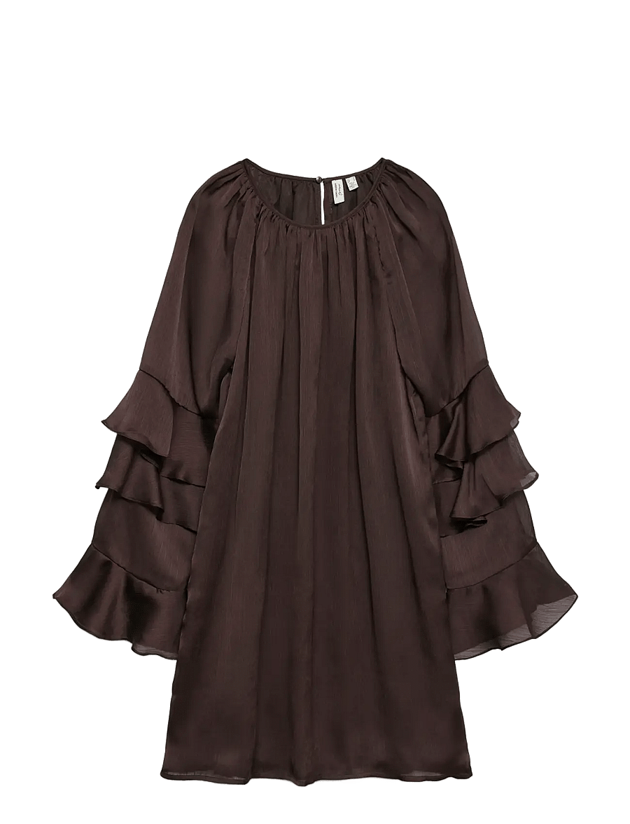Vero Moda - VMLOLA L/S ABK DRESS WVN BTQ VIP - partykleider - chocolate torte - 1
