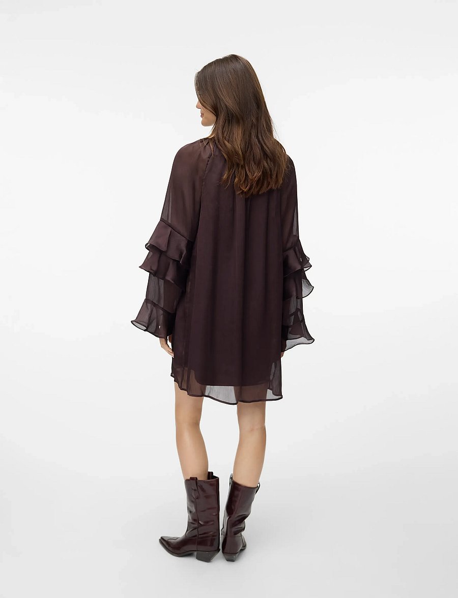 Vero Moda - VMLOLA L/S ABK DRESS WVN BTQ VIP - partykleider - chocolate torte - 2