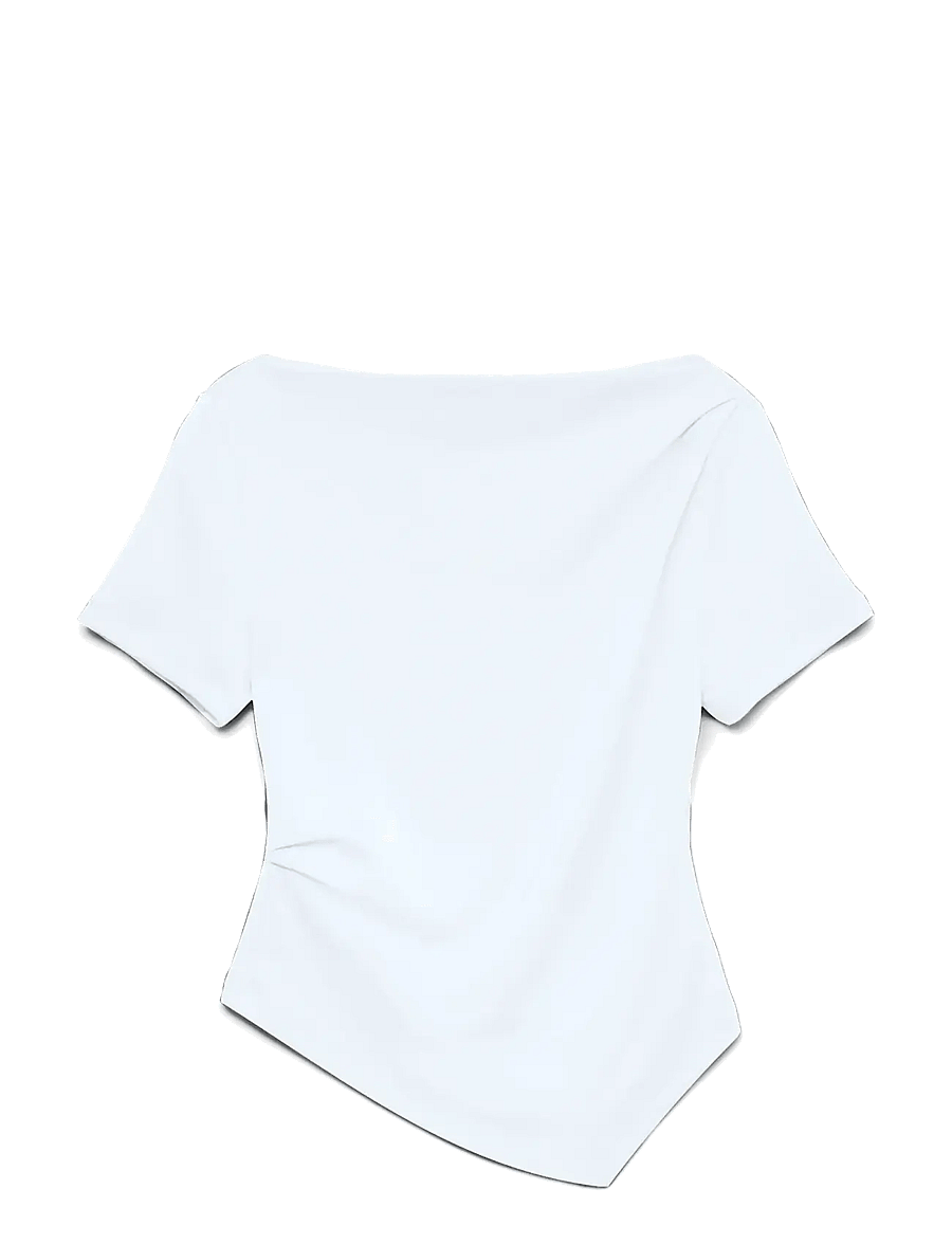 Vero Moda - VMMILLE SS BOATNECK SHORT TOP JRS NOOS - t-shirts - bright white - 1