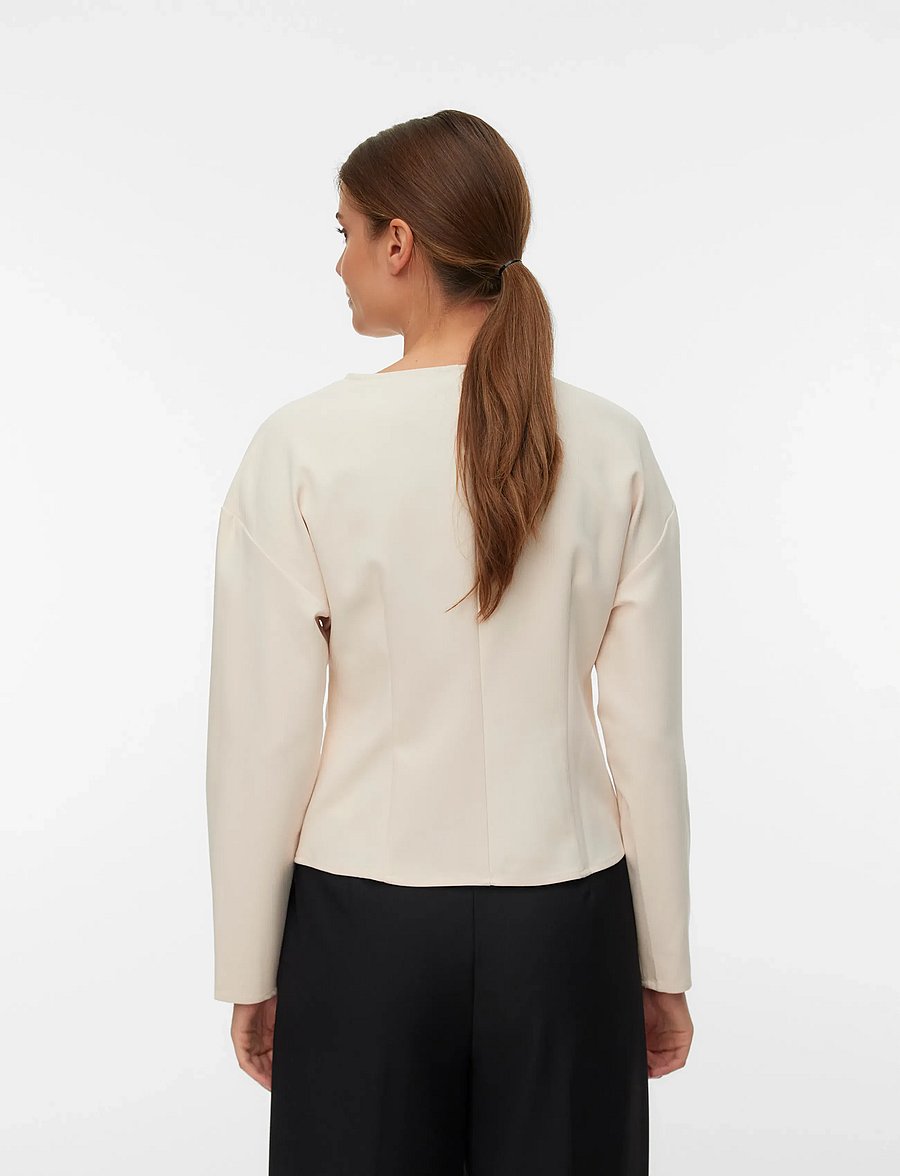 Vero Moda - VMSONJA LS SHIRT WVN EXP - langärmlige blusen - sandshell - 2