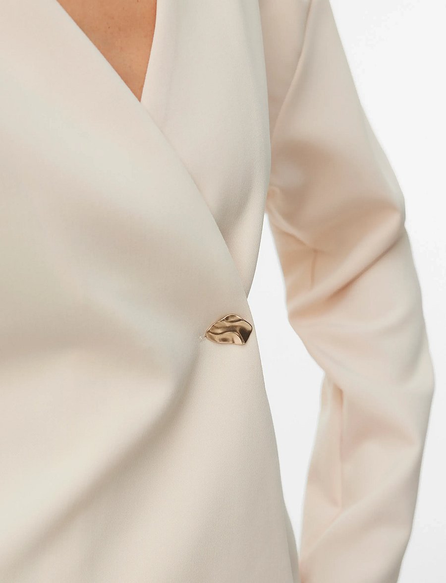 Vero Moda - VMSONJA LS SHIRT WVN EXP - langärmlige blusen - sandshell - 4