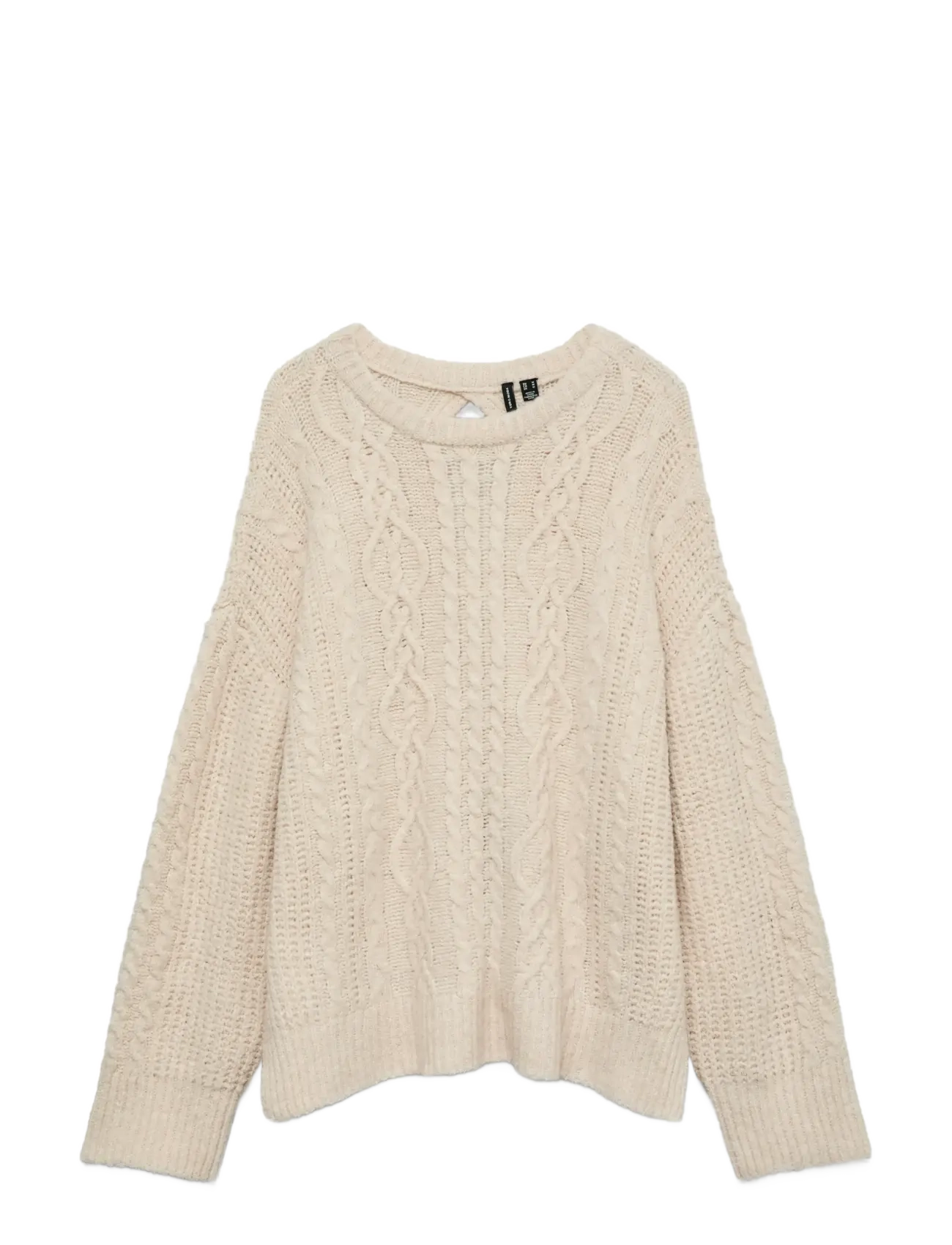 VERO MODA Vmsia Ls Bow Cb Cable Knit Exp Beige - S - Damen