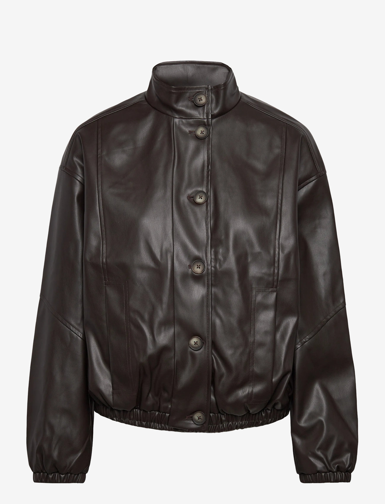 Vero Moda - VMPOLLY HIGH NECK JACKET COATED EXP - bomber jakid - chocolate martini - 0