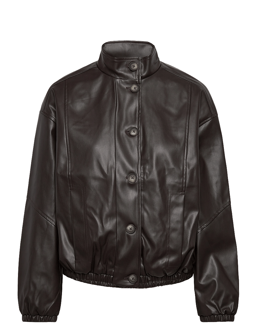 Vero Moda - VMPOLLY HIGH NECK JACKET COATED EXP - forårsjakker - chocolate martini - 1