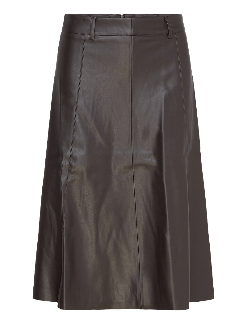 Vero Moda - VMPOLLY MIDI SKIRT COATED EXP - midi svārki - chocolate martini - 0