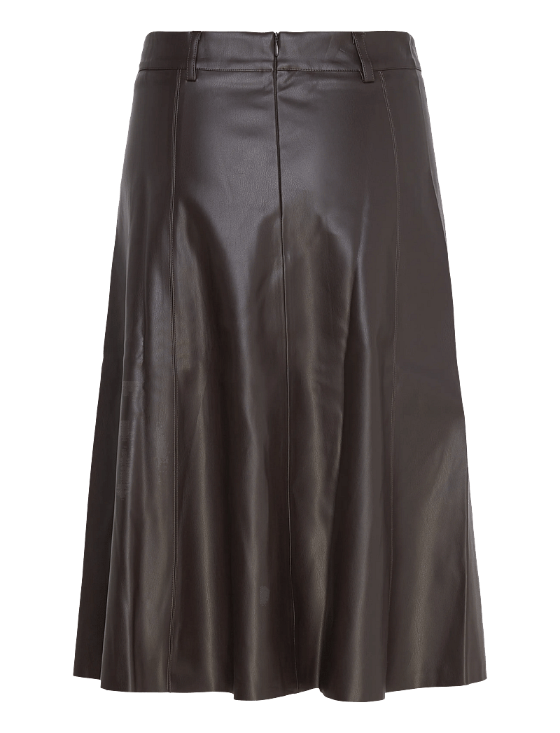 Vero Moda - VMPOLLY MIDI SKIRT COATED EXP - midi svārki - chocolate martini - 1