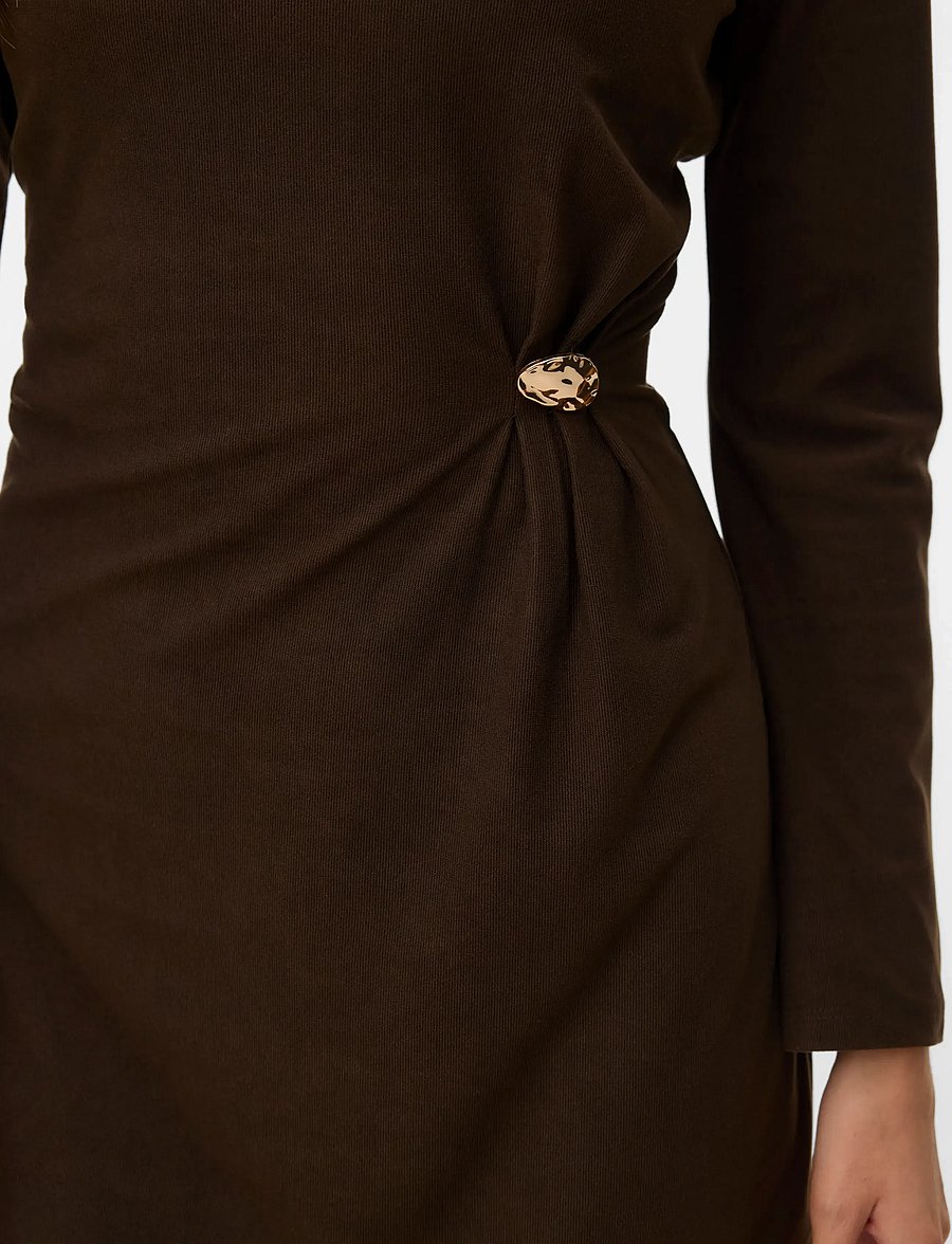 Vero Moda - VMKATH LS SHORT BUTTN CORD DRESS JRS EXP - partykleider - chocolate torte - 5