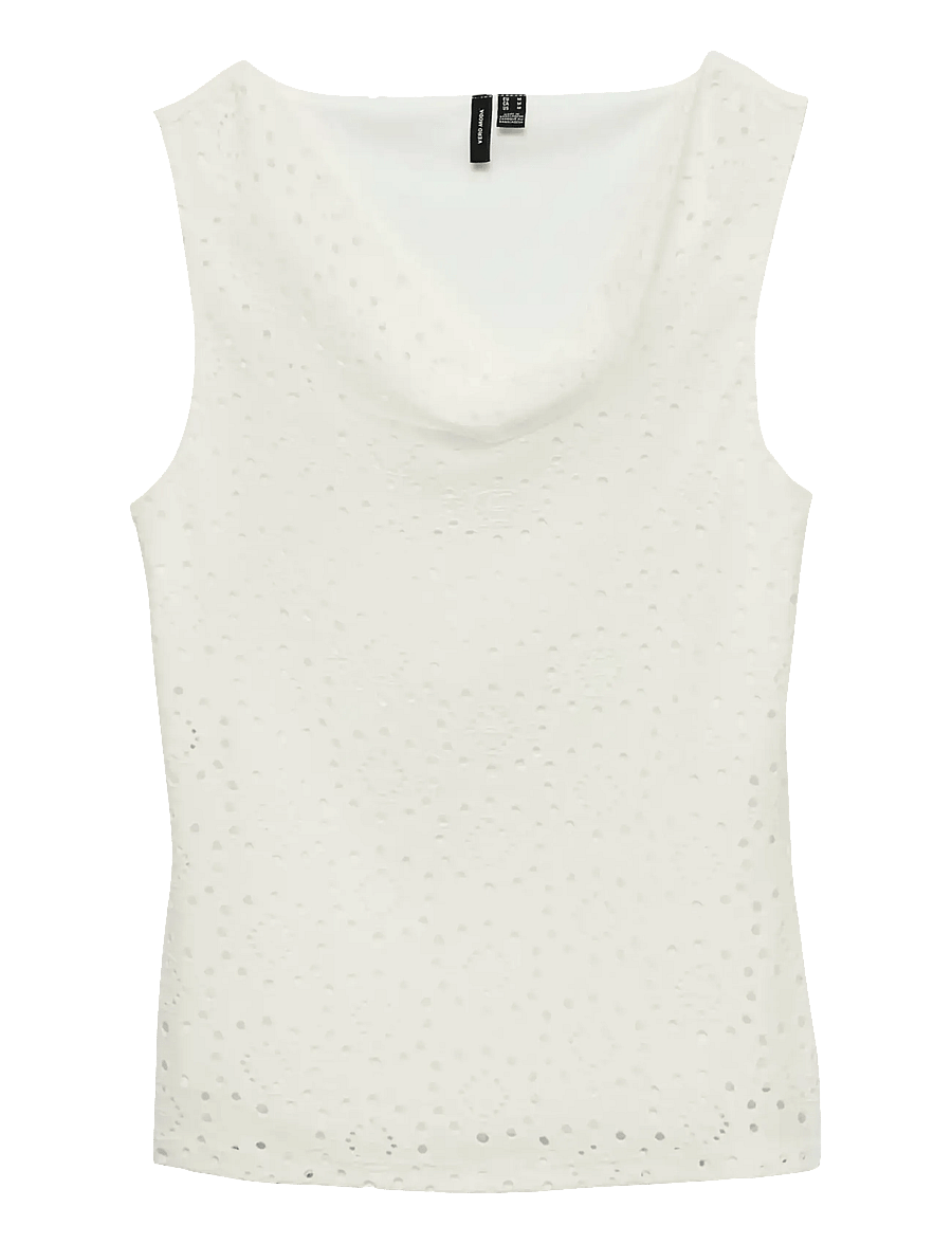 Vero Moda - VMTASSA LIV SL WATERFALL TOP JRS - Ärmellose tops - snow white - 1