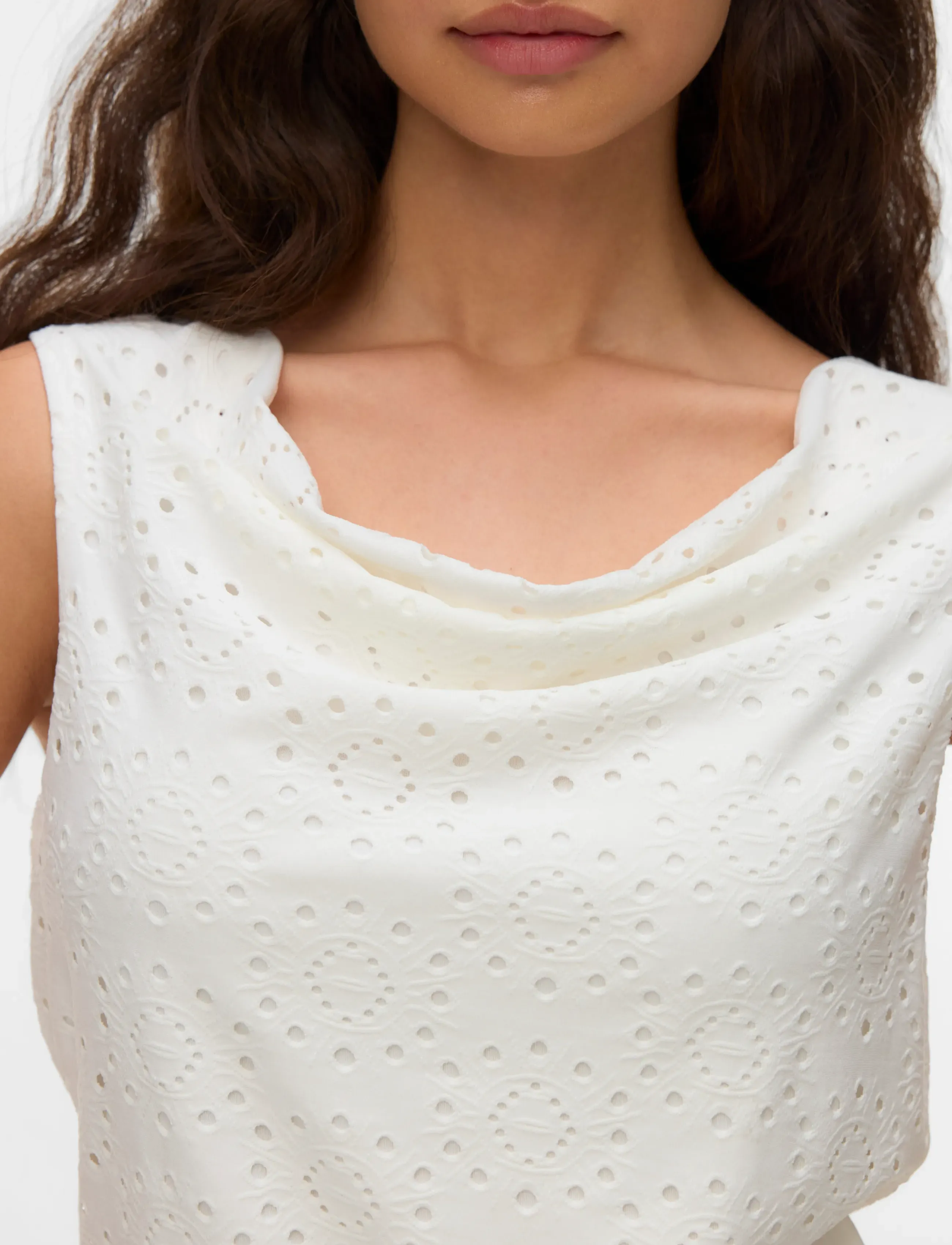 Vero Moda - VMTASSA LIV SL WATERFALL TOP JRS - topid ja varrukateta alussärgid - snow white - 4