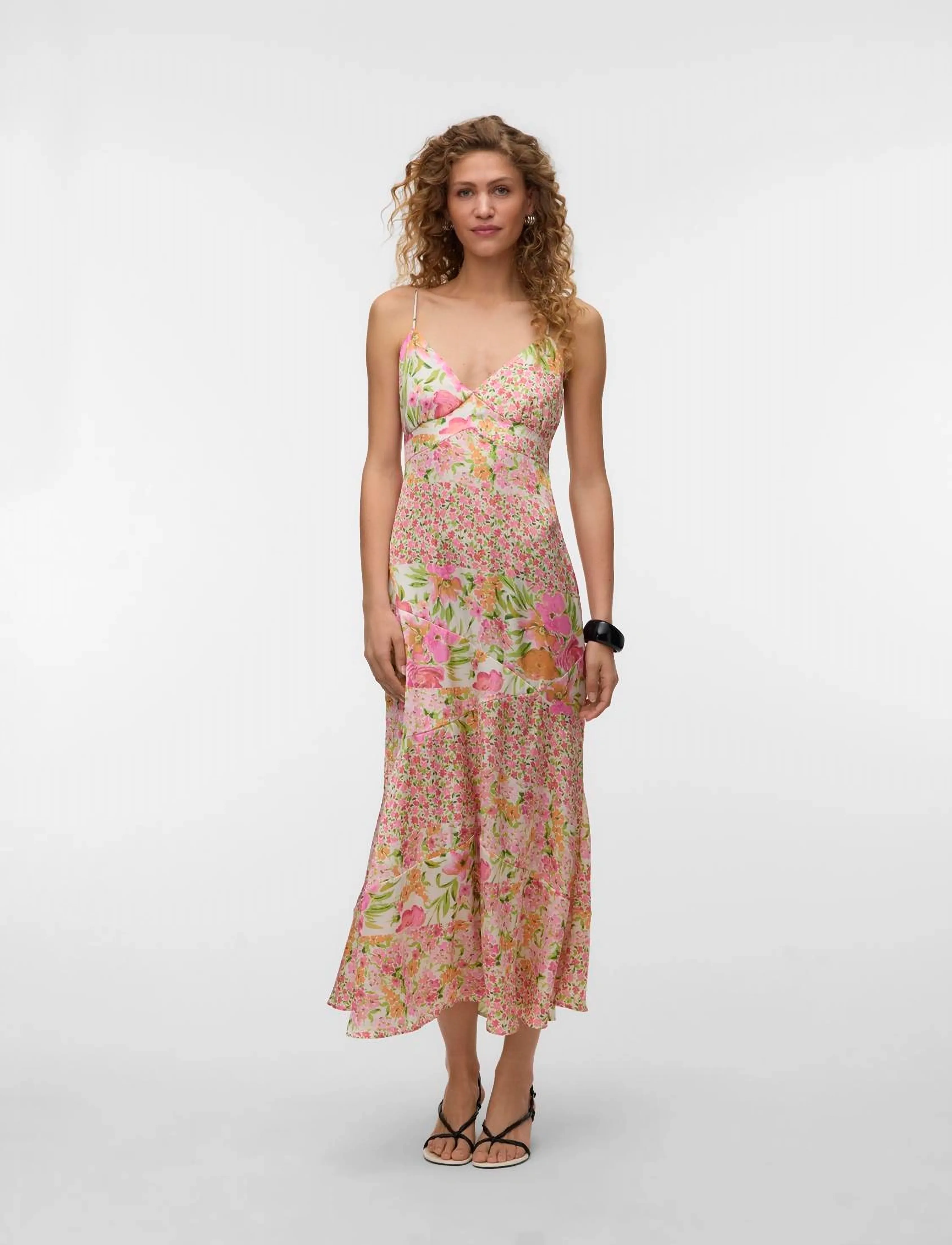 Vero Moda VMALTHEA SL ANKLE DRESS SWE EXP - Kjoler - BIRCH / multi