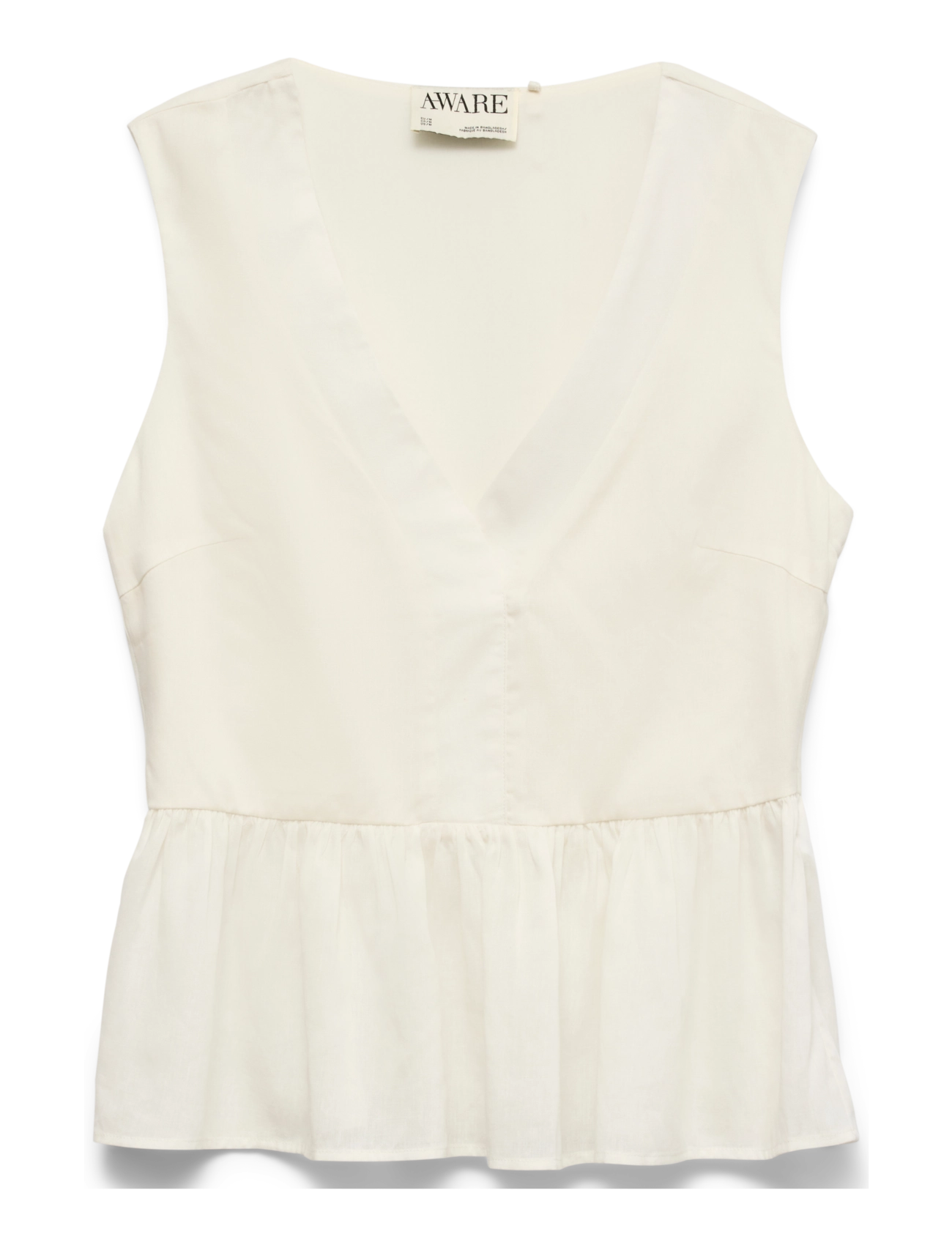 VERO MODA Awbanks Sl V-Ausschnitt Oberteil Weiß - M - Damen