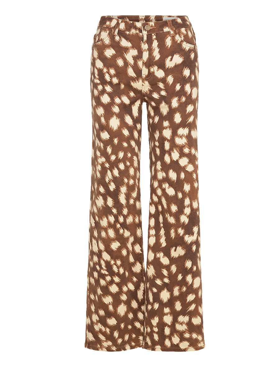Vero Moda - VMLOLA TESSA HR WIDE PRINT JEANS EXP - jeans met wijde pijpen - chipmunk - 1