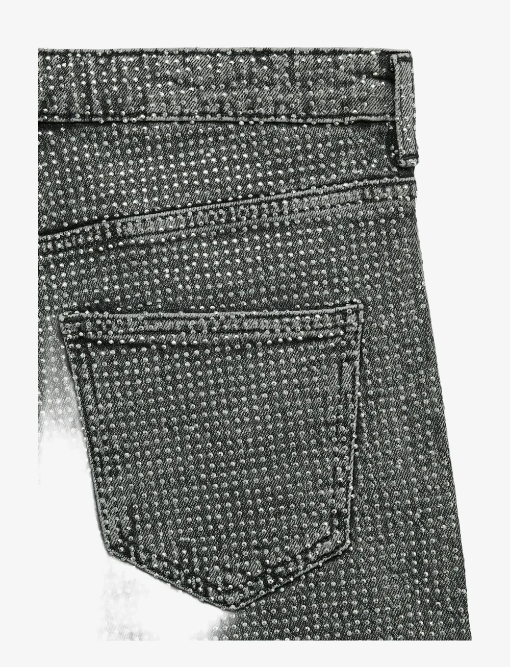 Vero Moda - VMTESSA HR WIDE RHINESTONE JEANS RA206 - hosen mit weitem bein - medium grey denim - 2