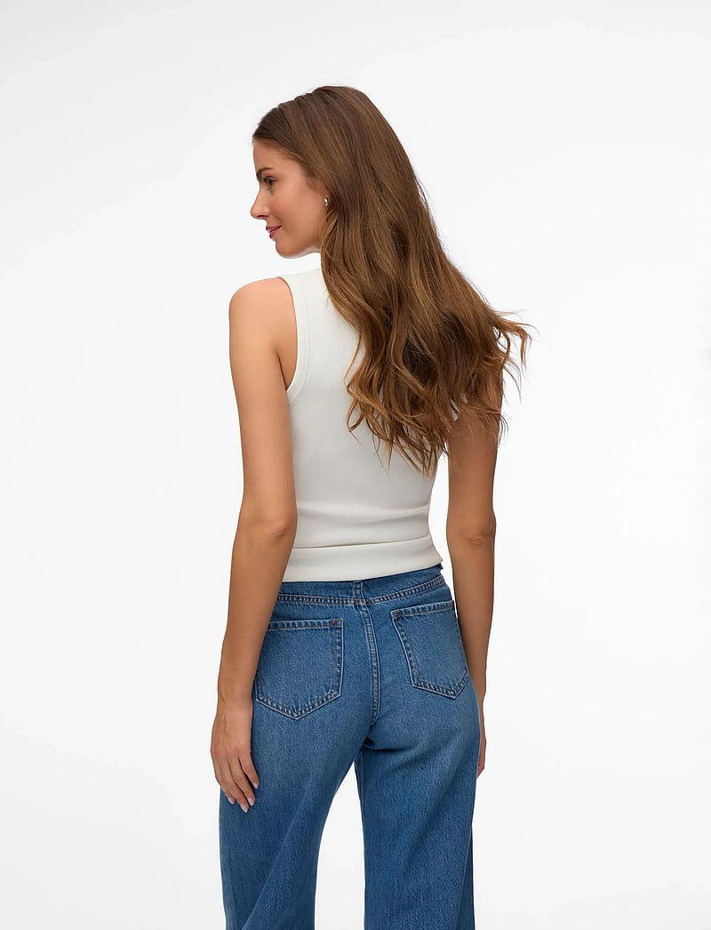 Vero Moda - VMCHLOE SL SHORT TANK TOP NOOS - crop tops - snow white - 2