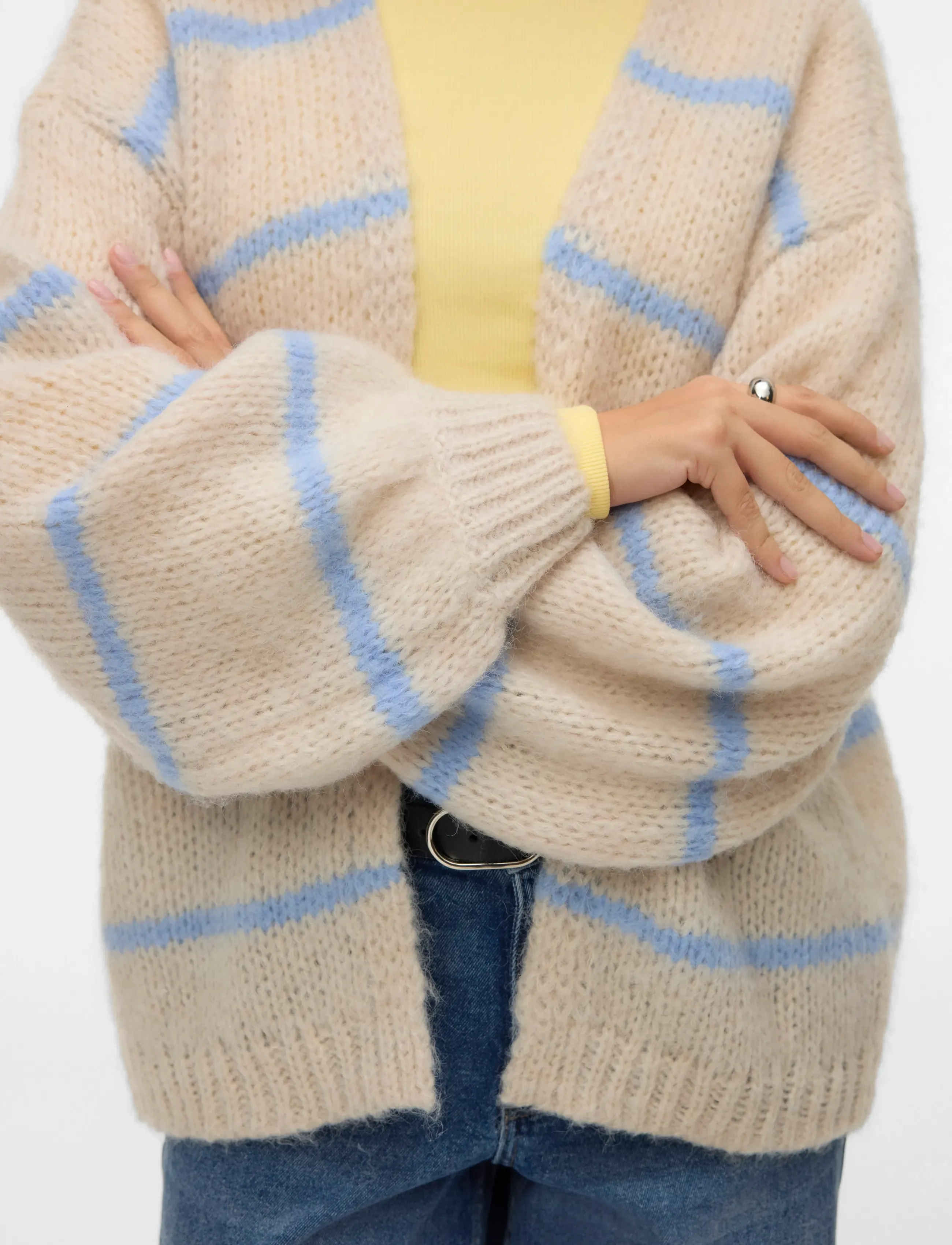 Vero Moda - VMMAYBE ART LS OPEN CARDIGAN NOOS LX - frühlingsjacken - birch - 4