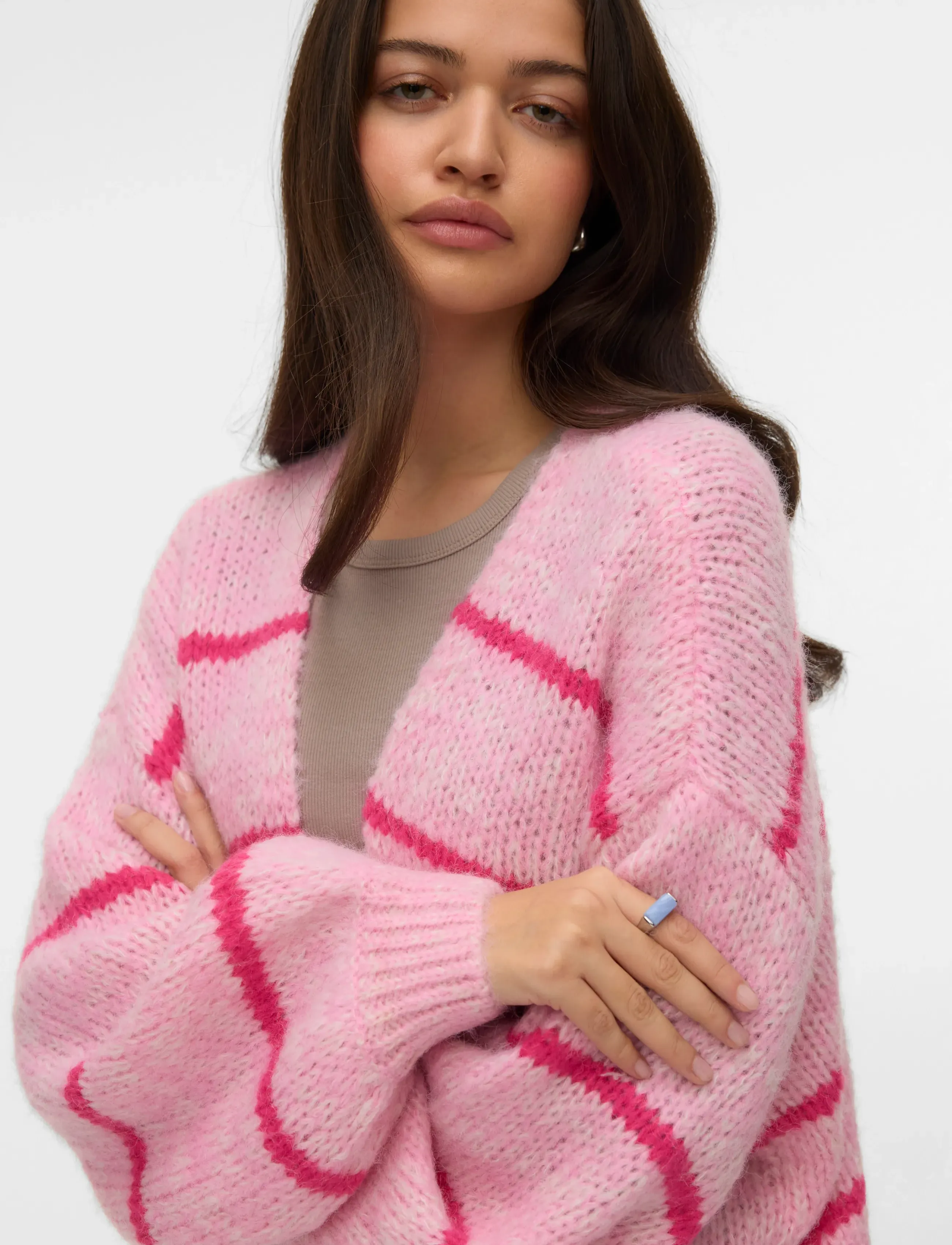 Vero Moda - VMMAYBE ART LS OPEN CARDIGAN NOOS LX - bonbon - 5