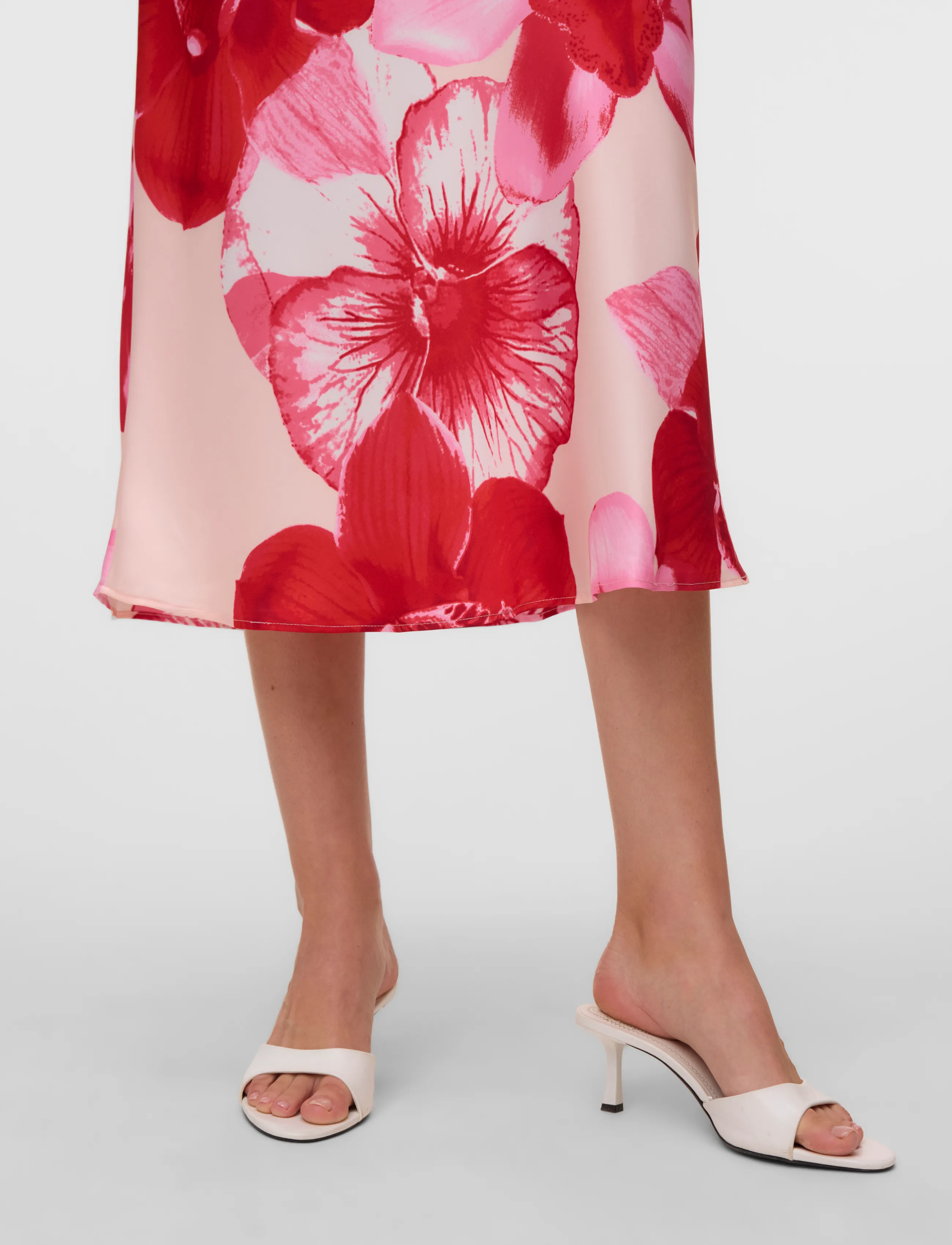 Vero Moda - VMREBA HIBISCA HW 7/8 SKIRT WVN - midi skirts - pink-a-boo - 4