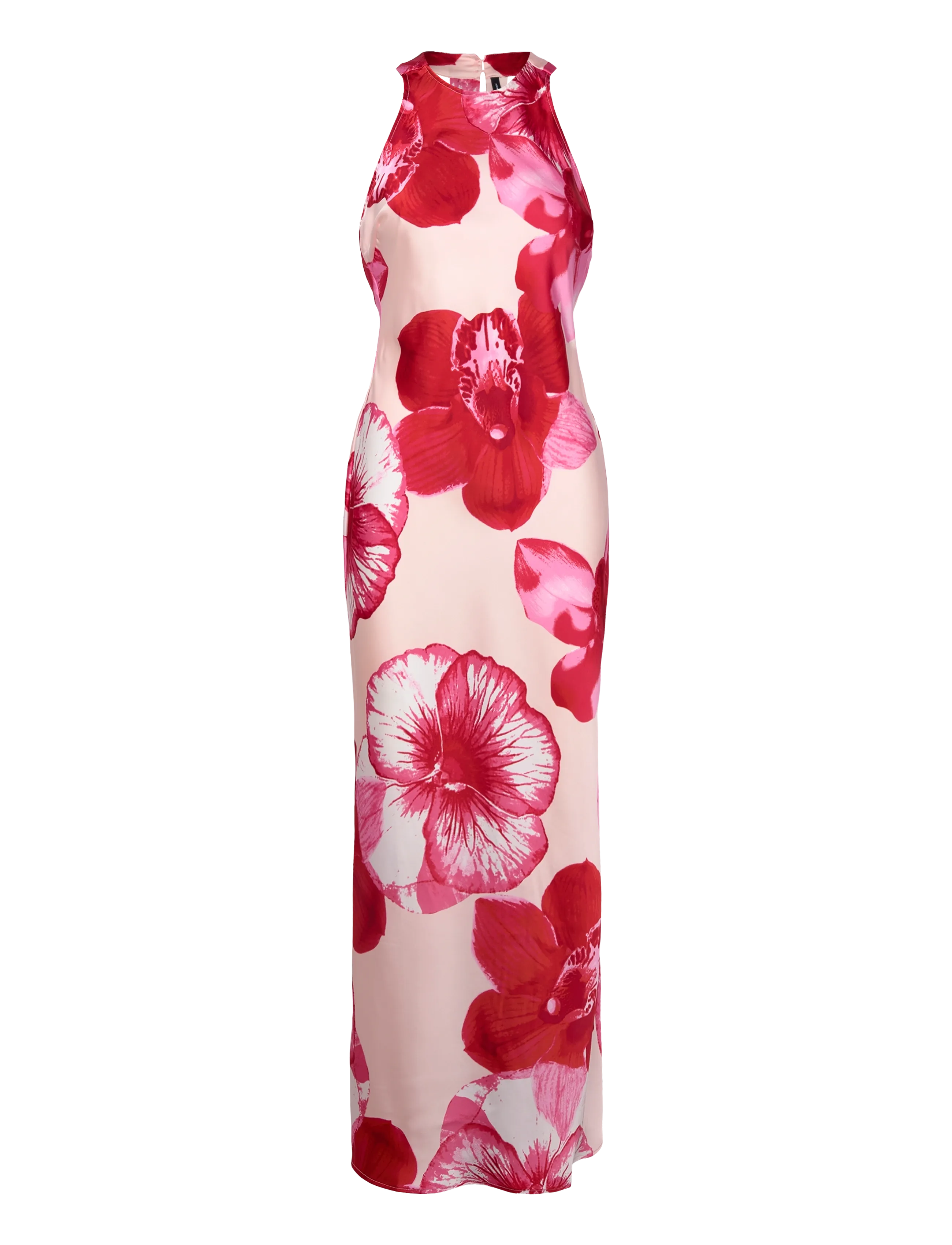 Vero Moda - VMREBA HIBISCA ANKLE SL DRESS WVN - maxiklänningar - pink-a-boo - 1