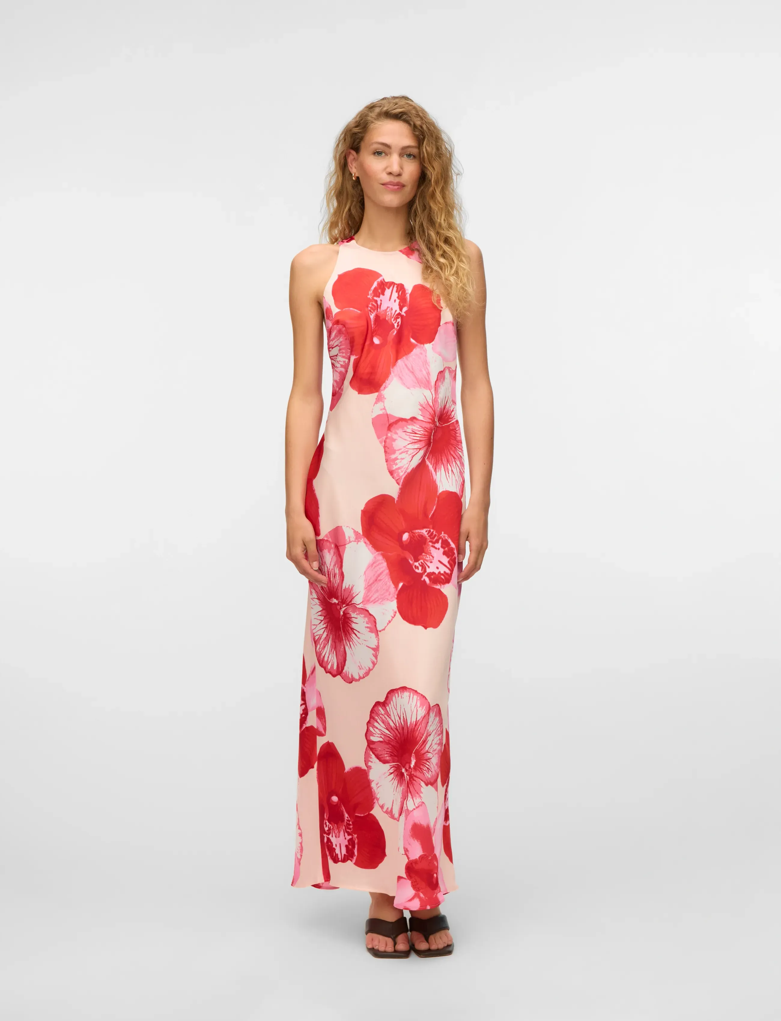 Vero Moda VMREBA HIBISCA ANKLE SL DRESS WVN - Dresses - PINK-A-BOO / pink/rose