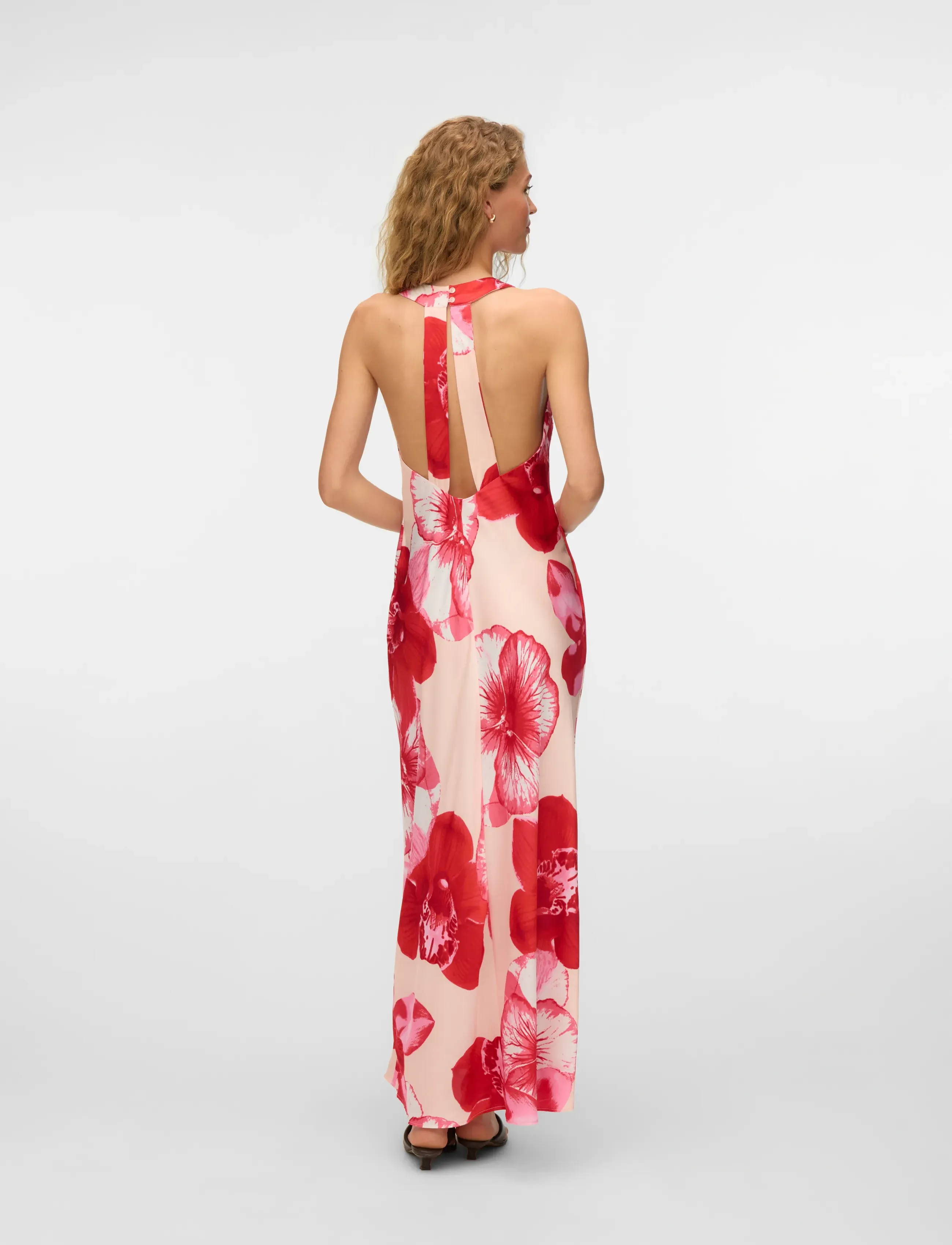 Vero Moda - VMREBA HIBISCA ANKLE SL DRESS WVN - maxi kjoler - pink-a-boo - 3