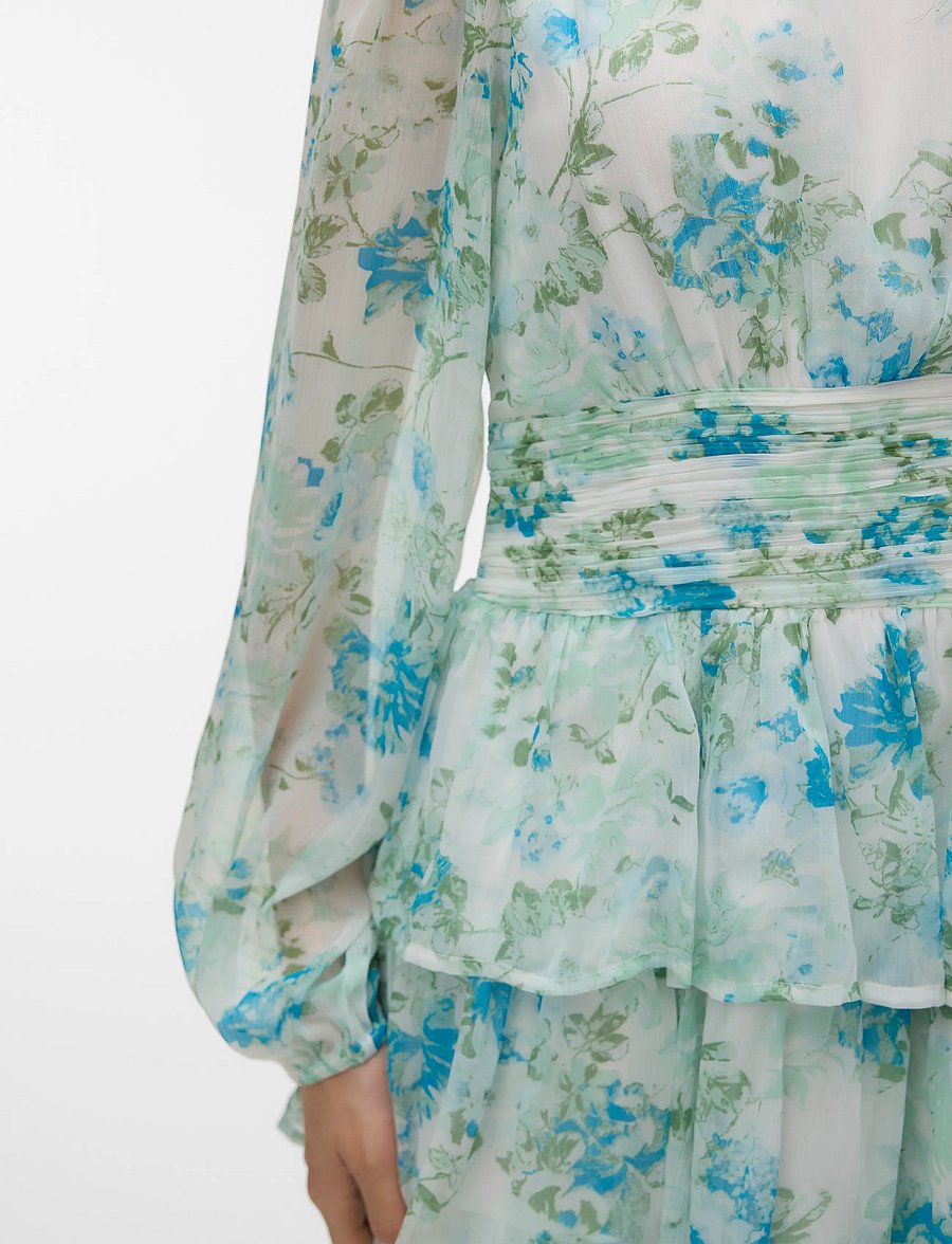 Vero Moda - VMSMILLA LS SHORT LAYER DRESS WVN - pidulikud kleidid - snow white - 4