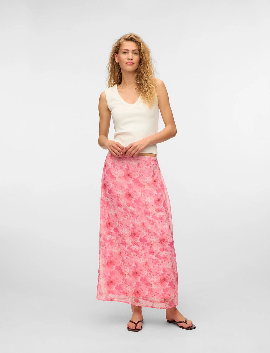 Vero Moda - VMSMILLA NW LONG SKIRT WVN - maxikjolar - rose shadow - 0