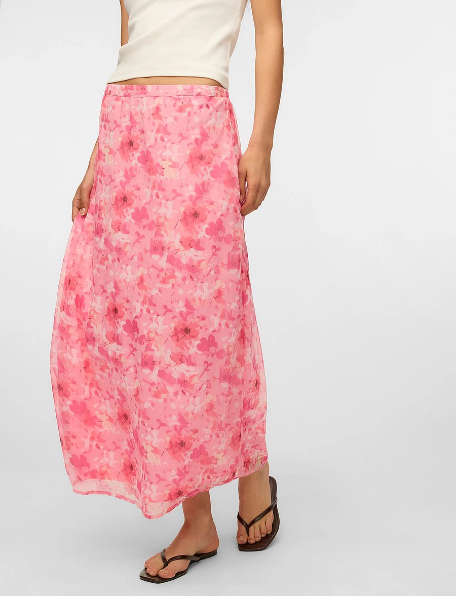Vero Moda - VMSMILLA NW LONG SKIRT WVN - maxikjolar - rose shadow - 3