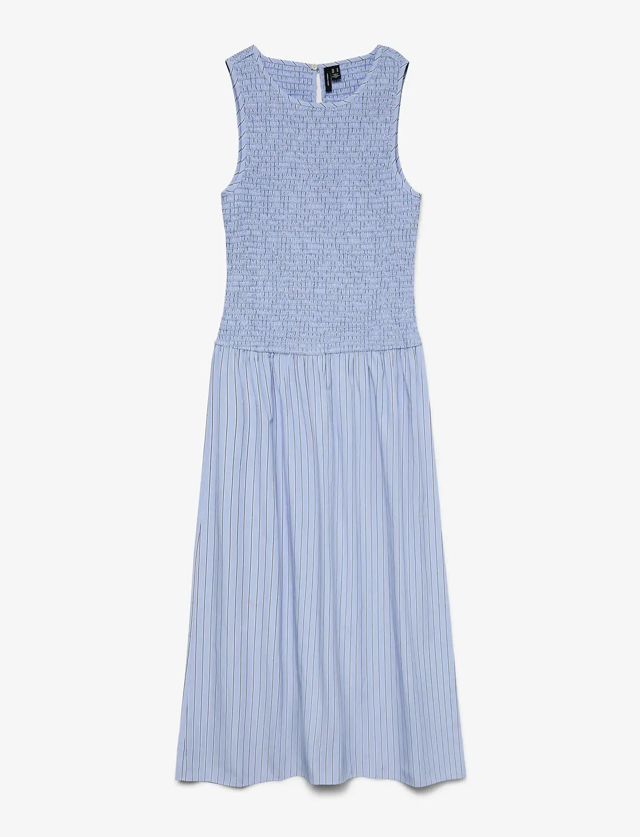 Vero Moda - VMLEYA SL 7/8 STRIPE SMOCK DRESS WVN - vasarinės suknelės - brunnera blue - 1