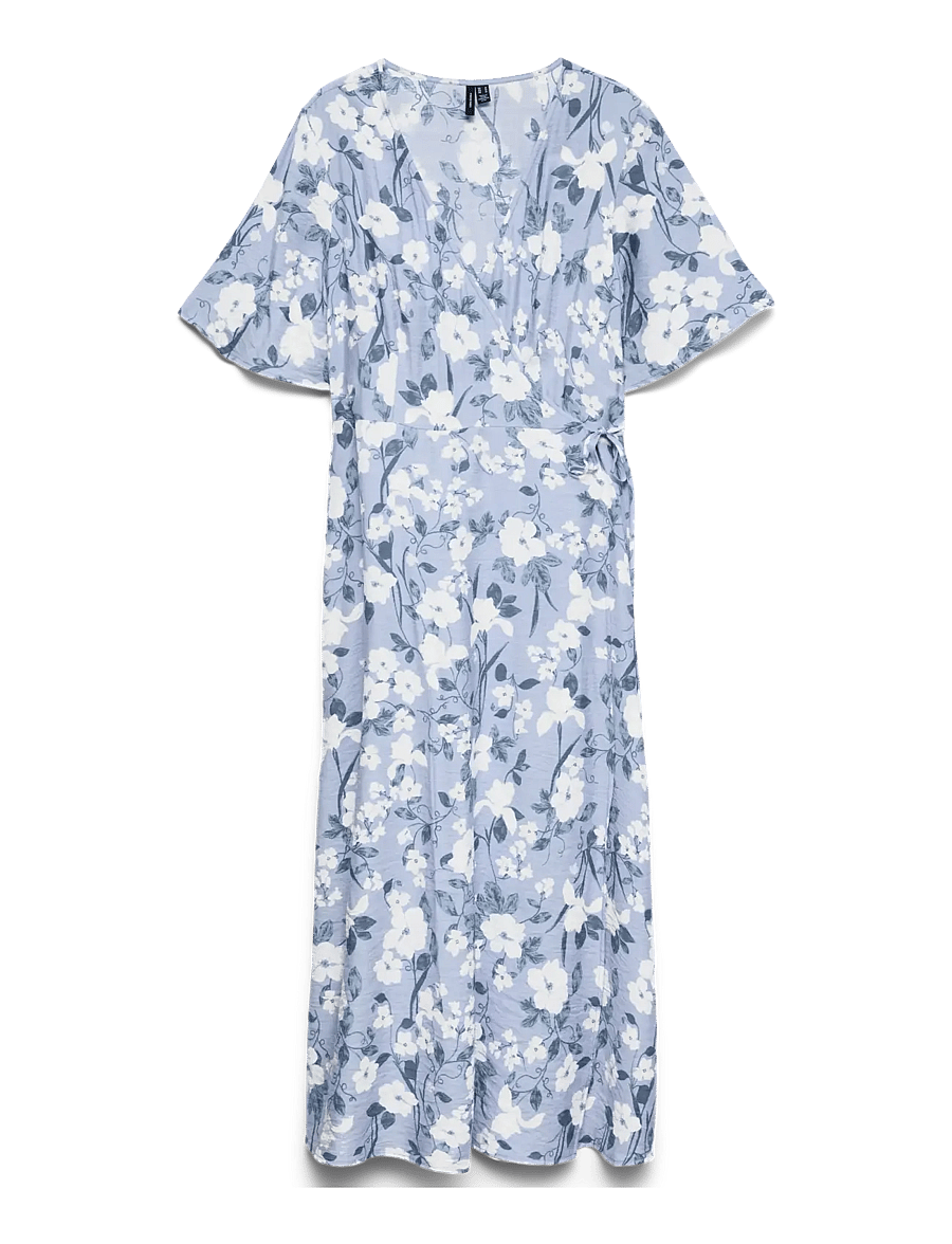 Vero Moda - VMNELLIE CELIA 2/4 CALF DRESS WVN LCS - Þröngir kjólar - brunnera blue - 0