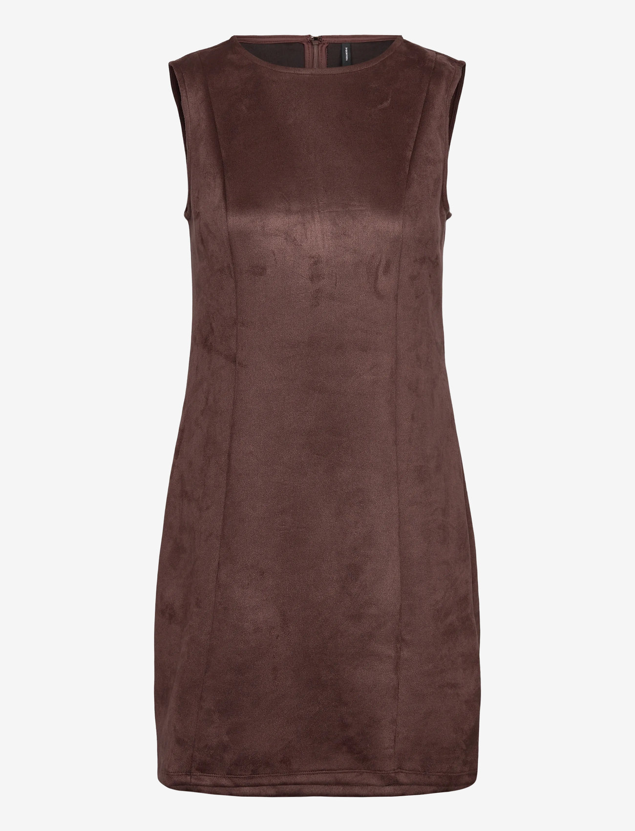 Vero Moda - VMBELLA FAUX SUEDE SL SHORT DRESS JRS EX - stramme kjoler - chocolate martini - 0