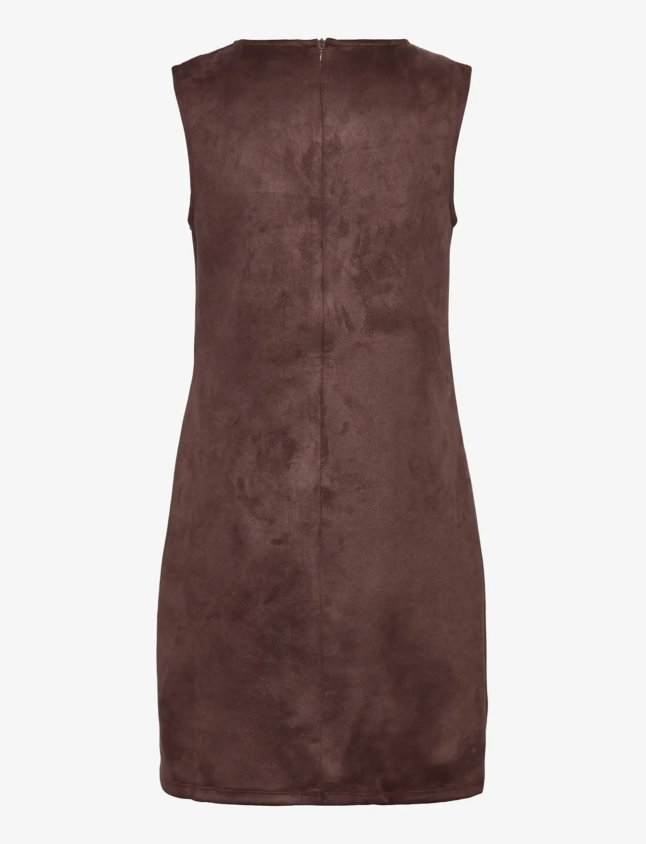 Vero Moda - VMBELLA FAUX SUEDE SL SHORT DRESS JRS EX - stramme kjoler - chocolate martini - 1