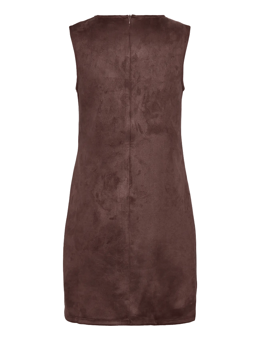 Vero Moda - VMBELLA FAUX SUEDE SL SHORT DRESS JRS EX - robes moulantes - chocolate martini - 2