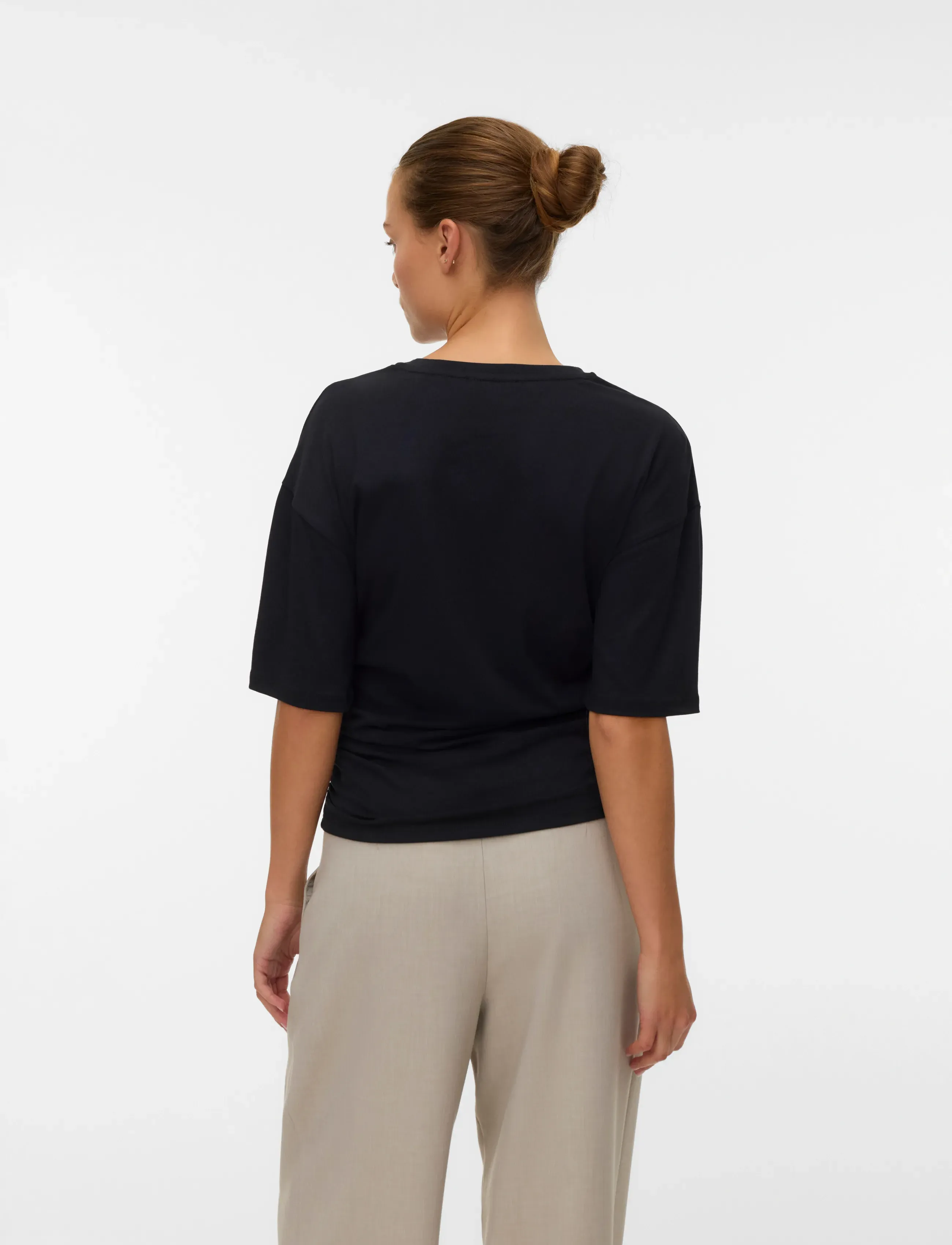 Vero Moda - AWNAVARO 2/4 O-NECK TOP NOOS - t-shirts - black - 2