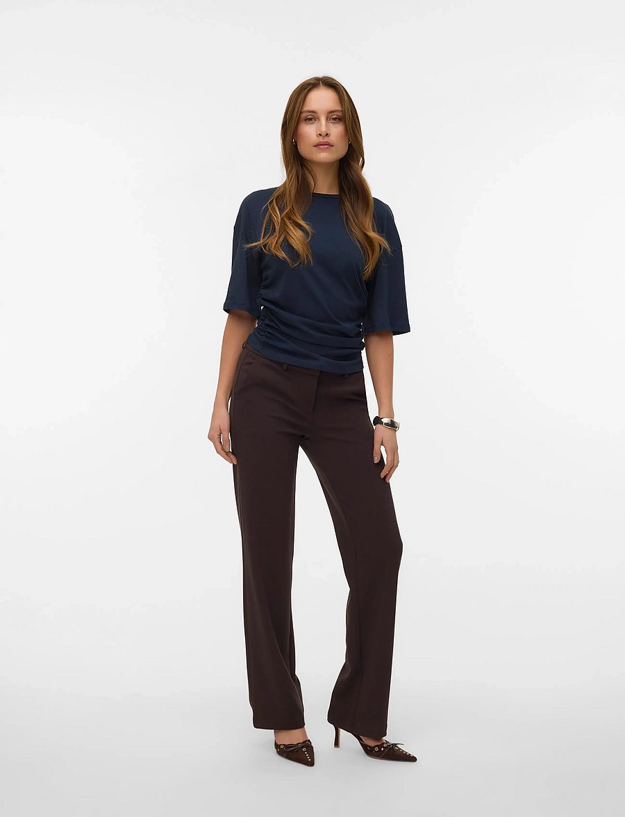 Vero Moda - AWNAVARO 2/4 O-NECK TOP NOOS - t-shirts - sky captain - 0
