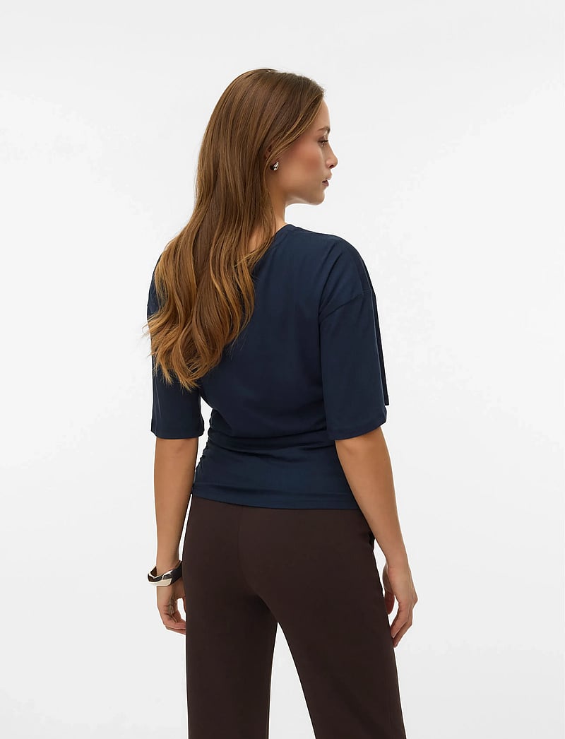 Vero Moda - AWNAVARO 2/4 O-NECK TOP NOOS - t-shirts - sky captain - 2