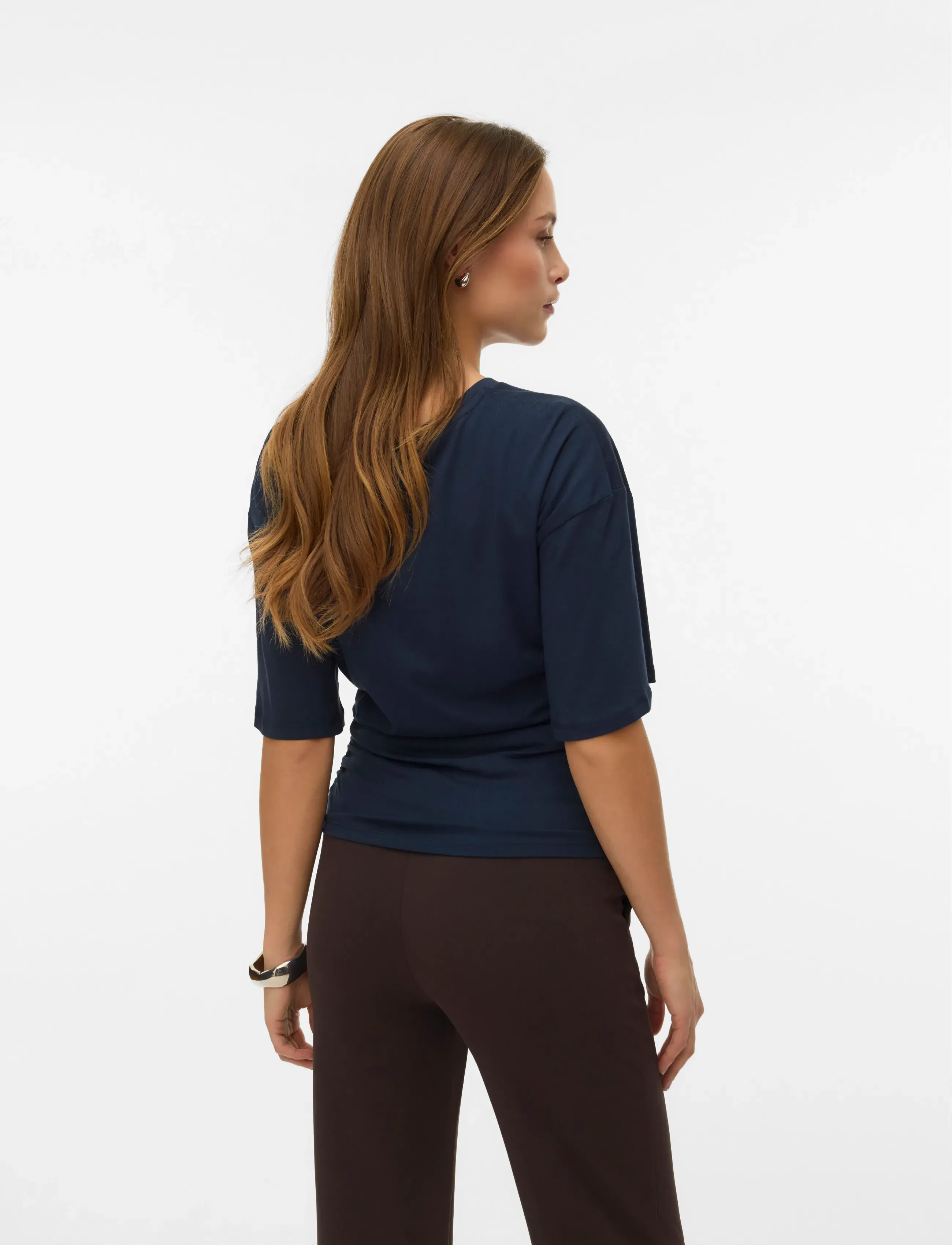 Vero Moda - AWNAVARO 2/4 O-NECK TOP NOOS - t-shirts - sky captain - 2