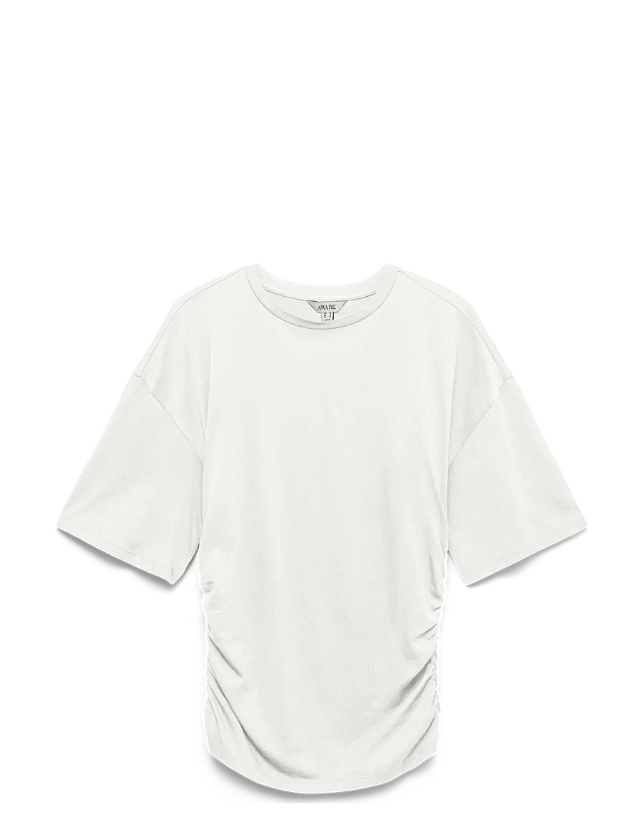 Vero Moda - AWNAVARO 2/4 O-NECK TOP NOOS - t-shirts - snow white - 1