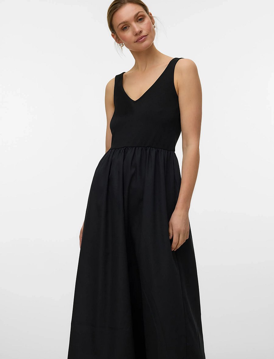Vero Moda - VMVALLY SL LONG DRESS JRS NOOS - maxi kjoler - black - 3
