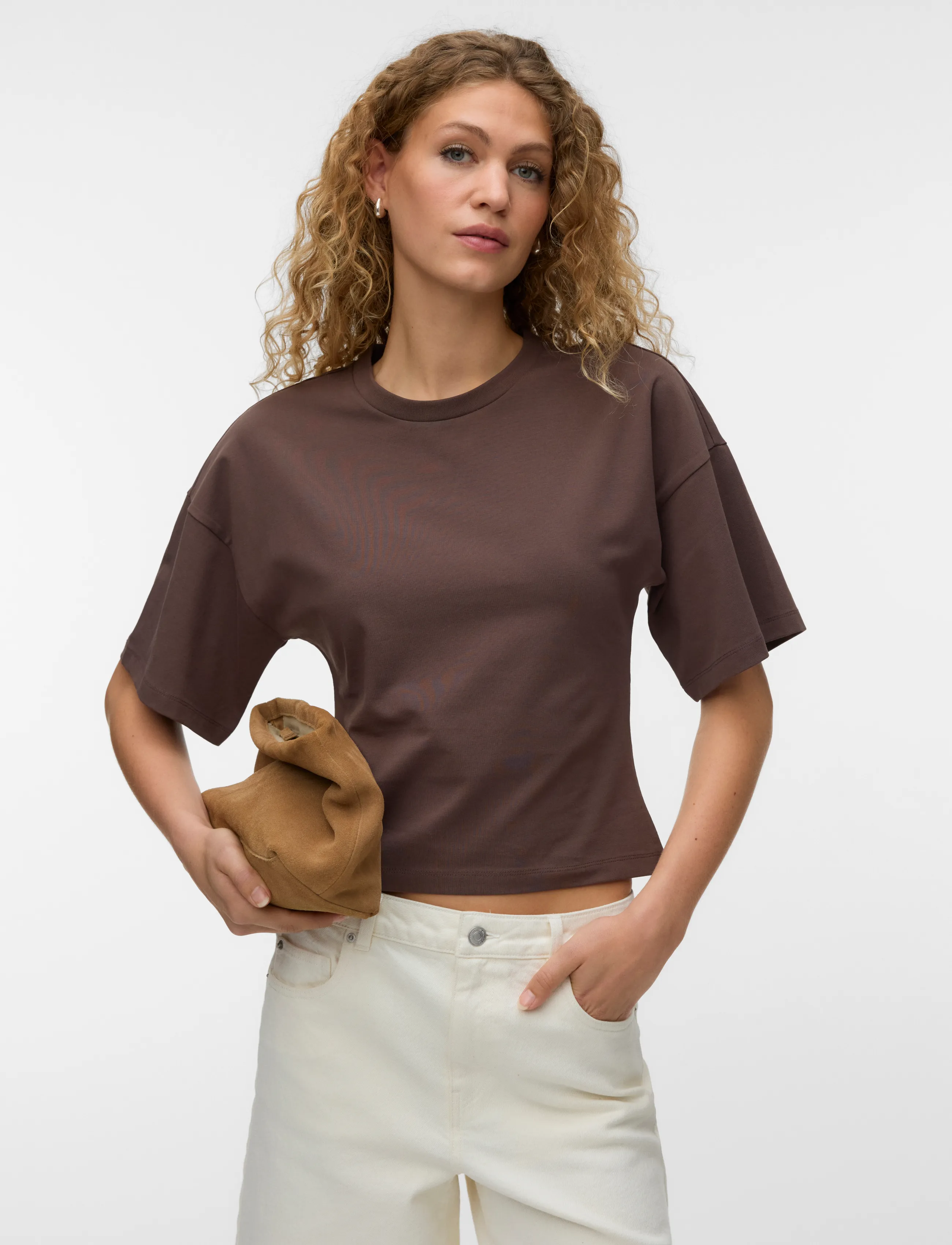 Vero Moda - VMKIARA 2/4 O-NECK TOP JRS - chocolate martini - 3