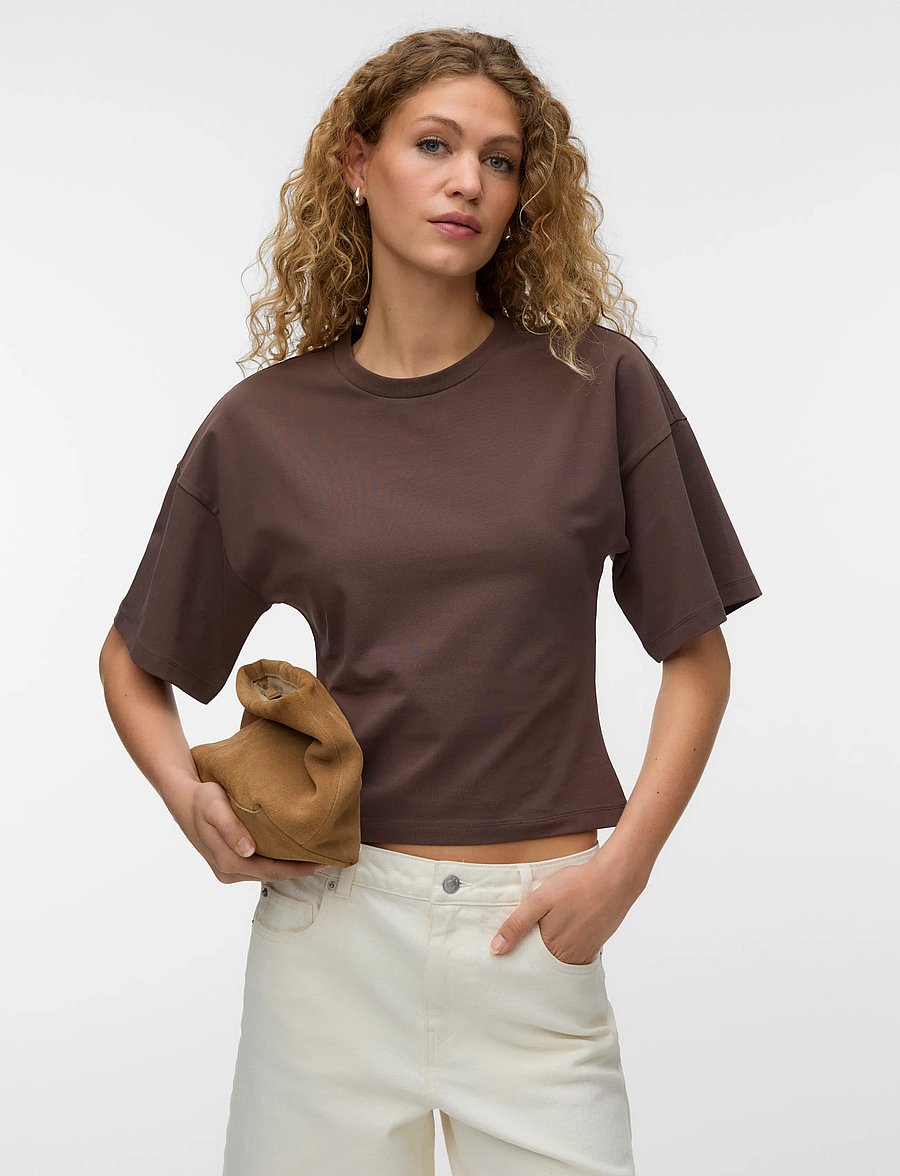 Vero Moda - VMKIARA 2/4 O-NECK TOP JRS - chocolate martini - 3
