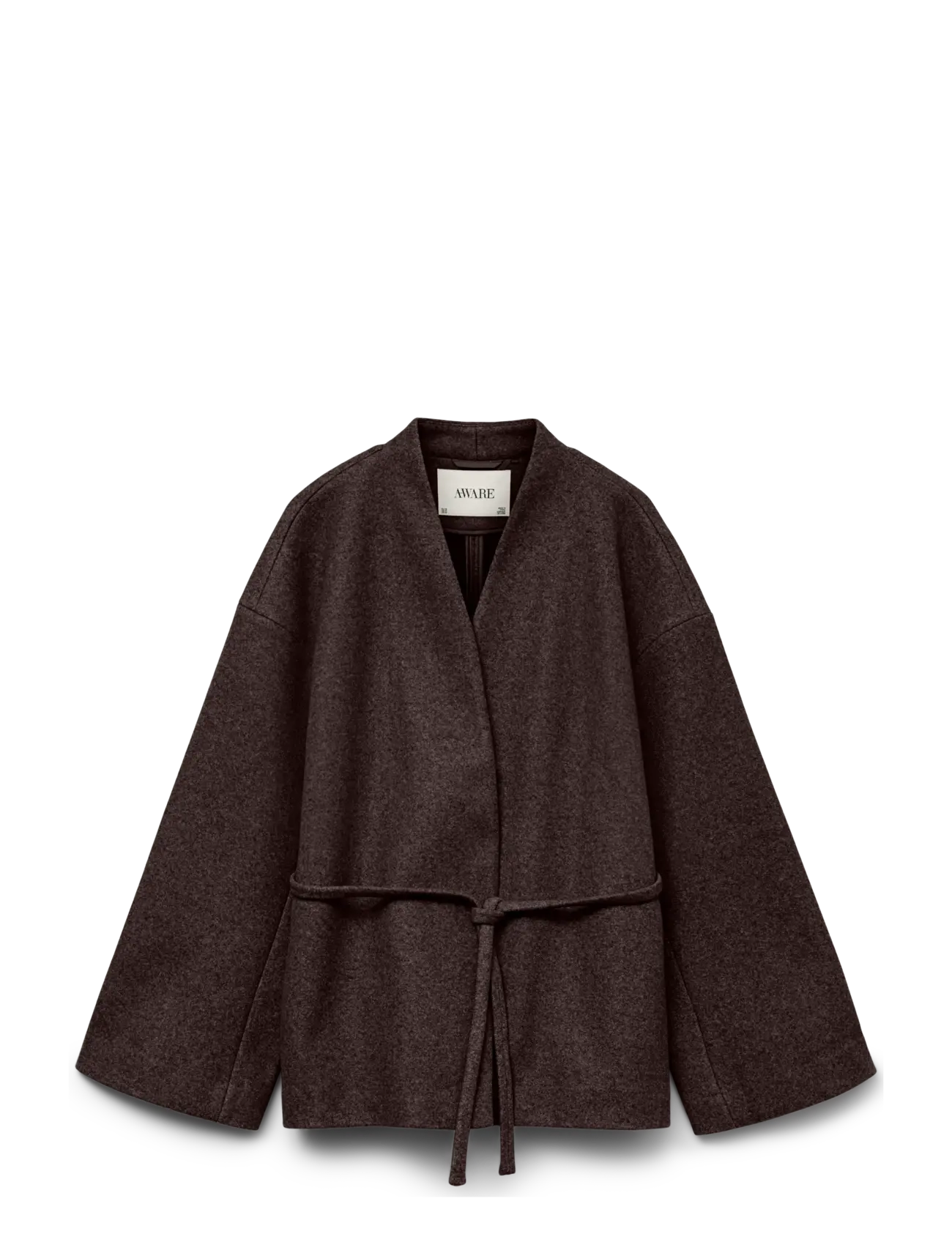 AWSIJINA LS V-NECK SHORT JACKET NOOS - COFFEE BEAN