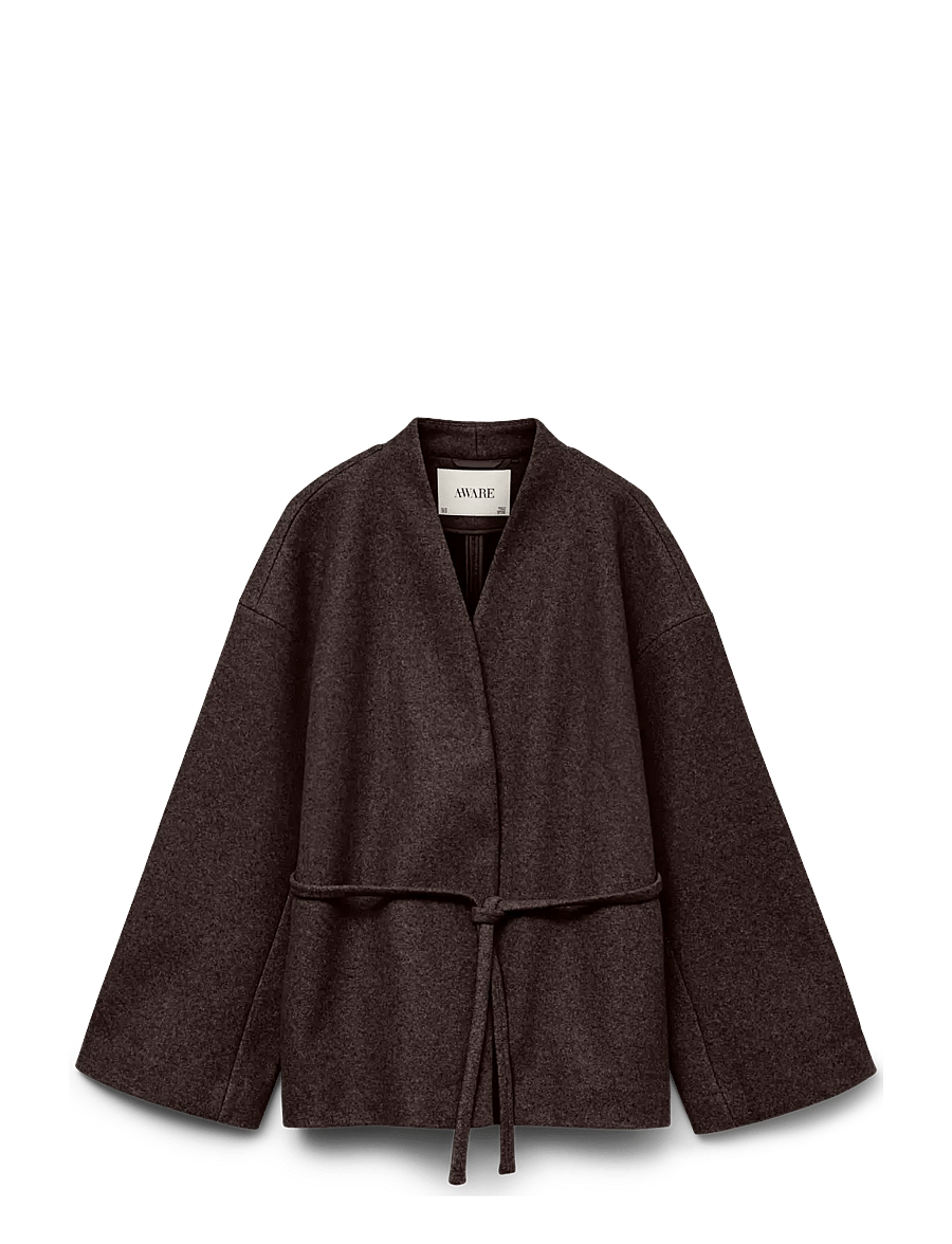 Vero Moda - AWSIJINA LS V-NECK SHORT JACKET NOOS - vinterjackor - coffee bean - 1